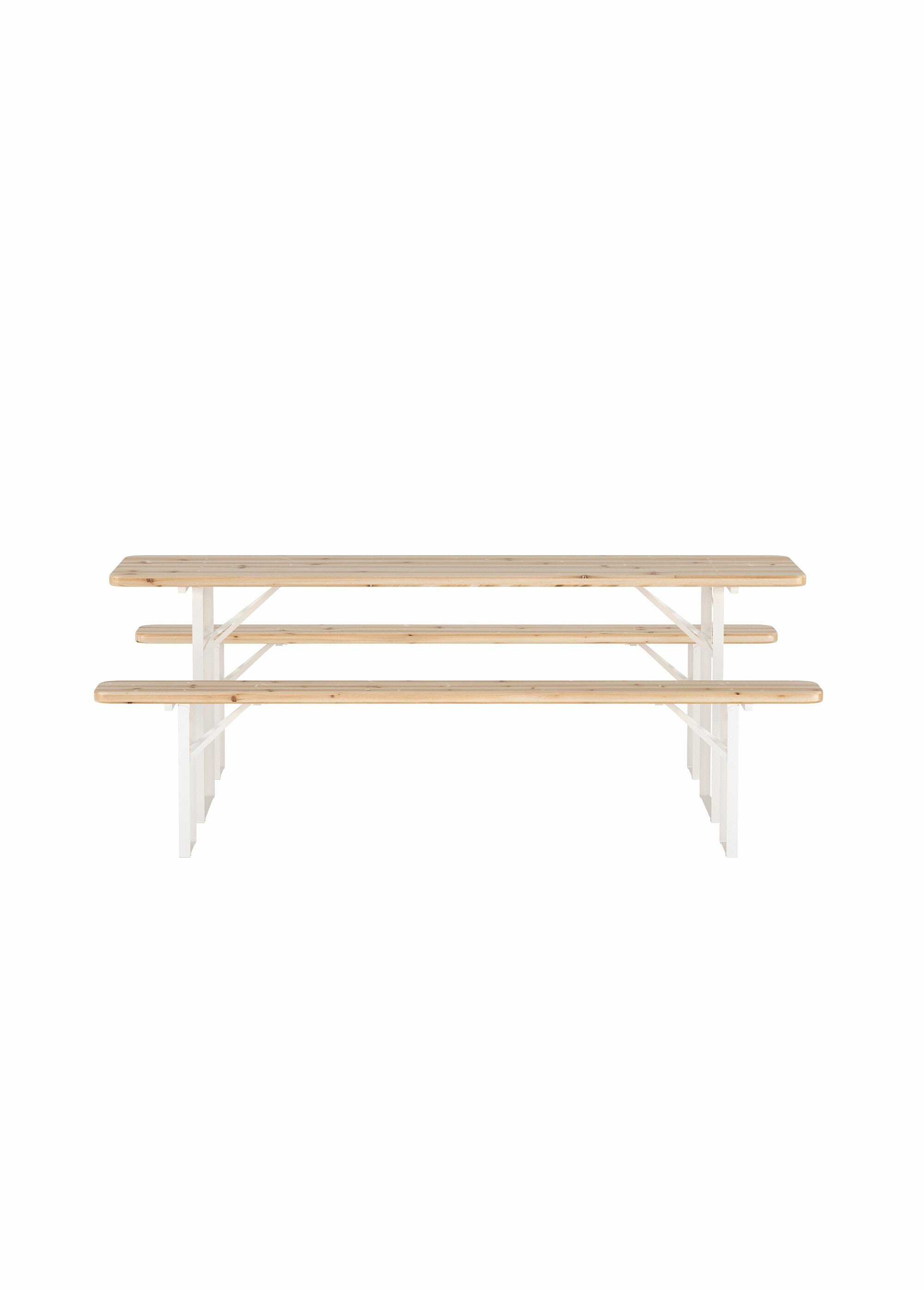 Set Table + Bancs d'appoint en teck BEIGE VEN-9553-222 DO1