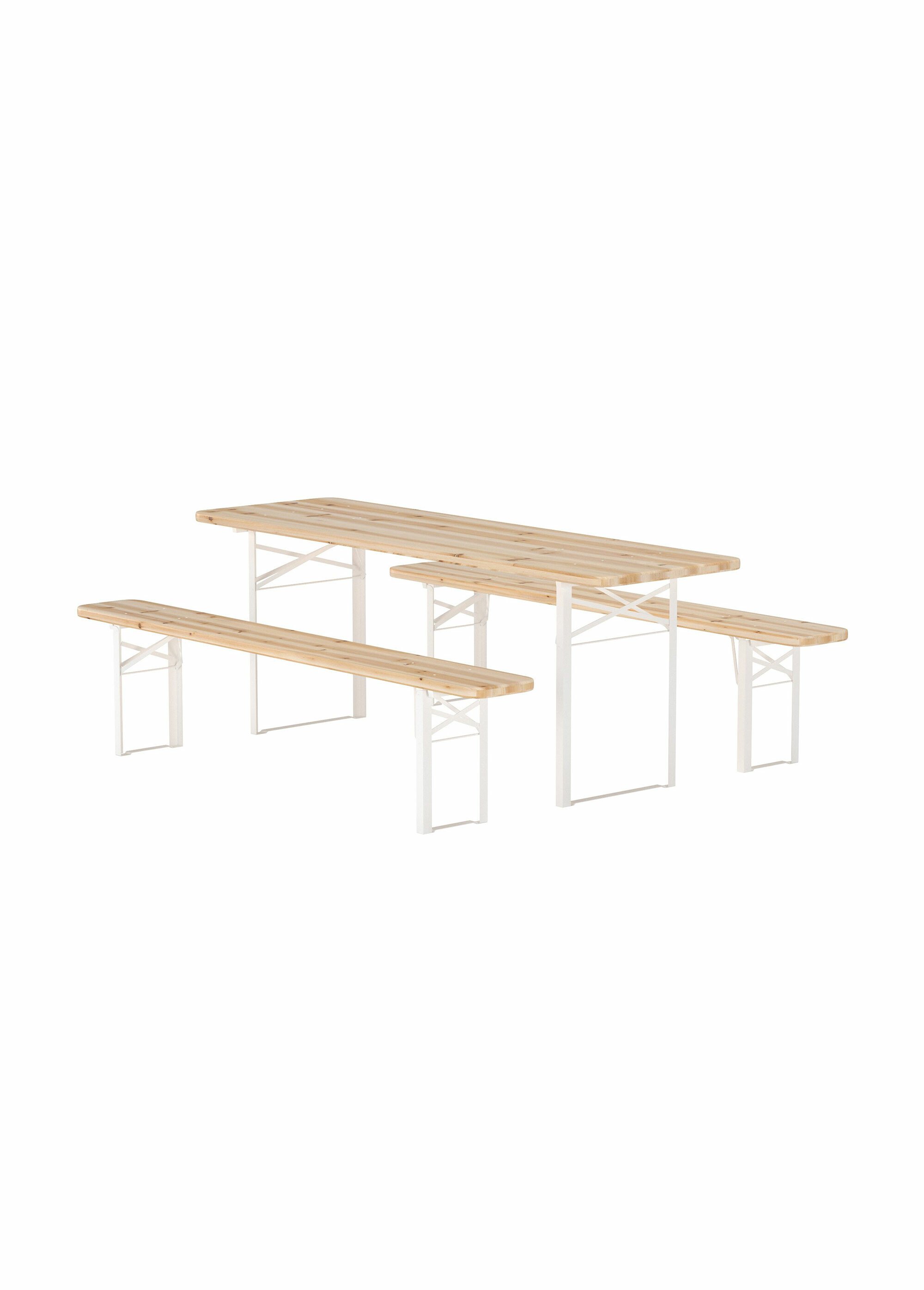 Set Table + Bancs d'appoint en teck BEIGE VEN-9553-222 FA1