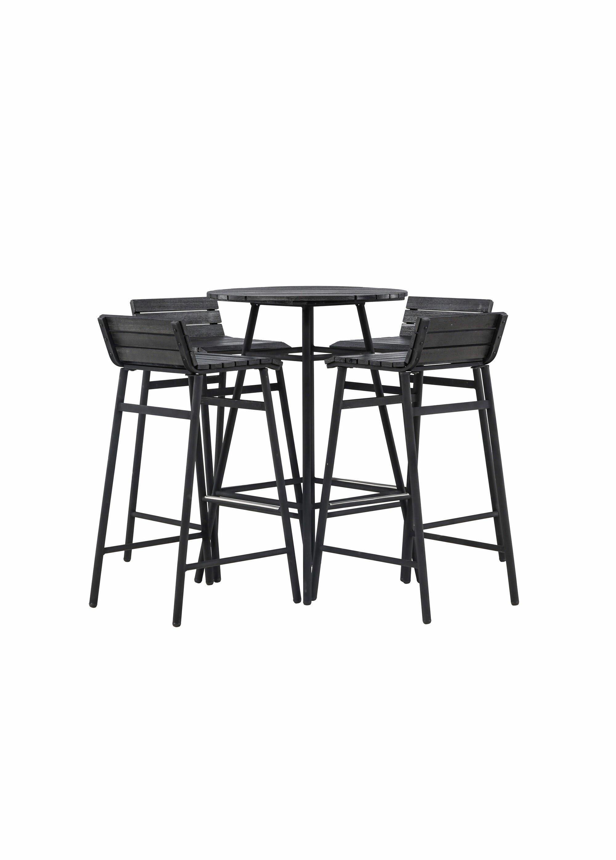 Set Table haute + 4 tabourets de bar NOIR VEN-9584-100 FA1