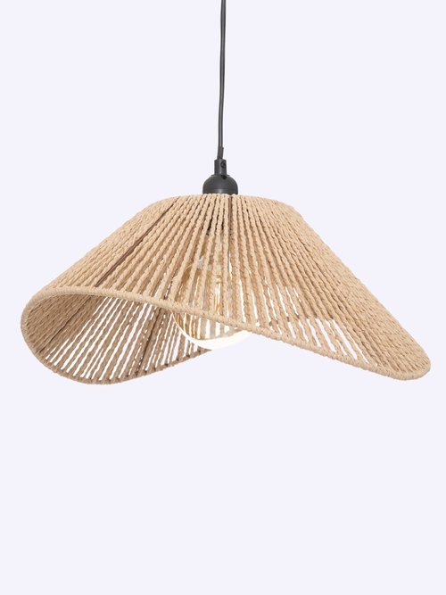 Suspension tressée ajourée et torsadée MARRON JJA-190630 FA1