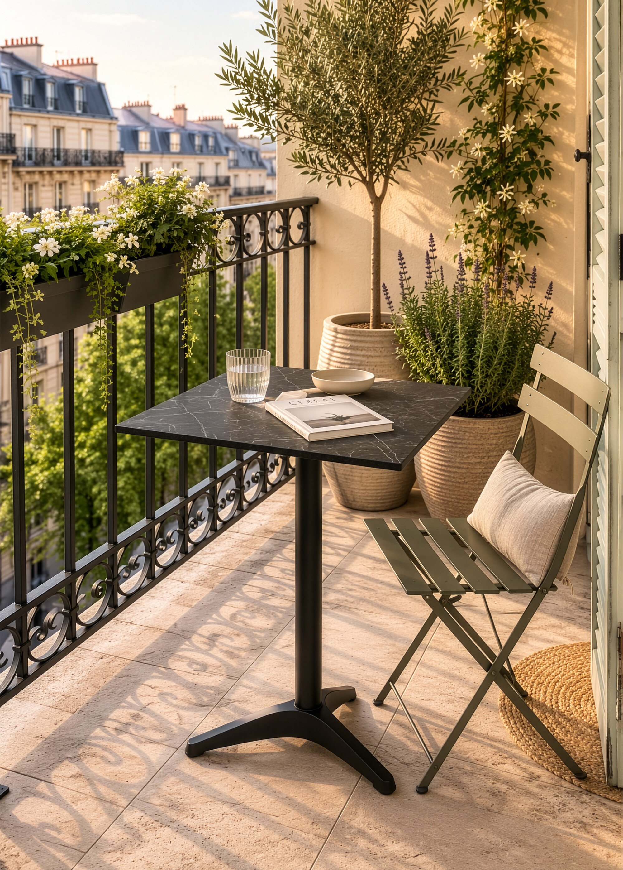 Table bistro carrée 60cm, aspect marbre GRIS HN-7501181 SI1