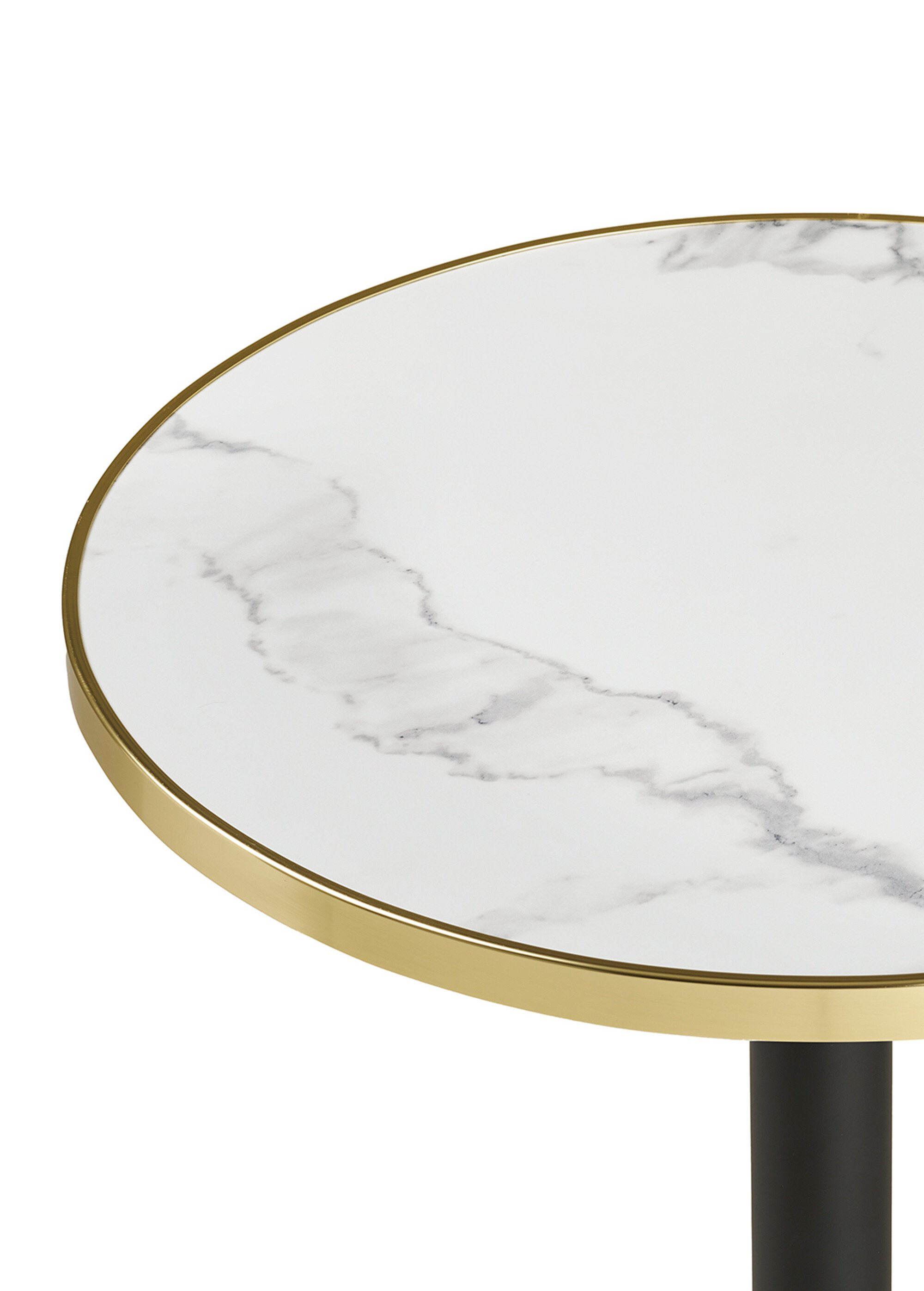 Table bistro ronde 60 cm, aspect marbre NOIR HN-7501176 DE1