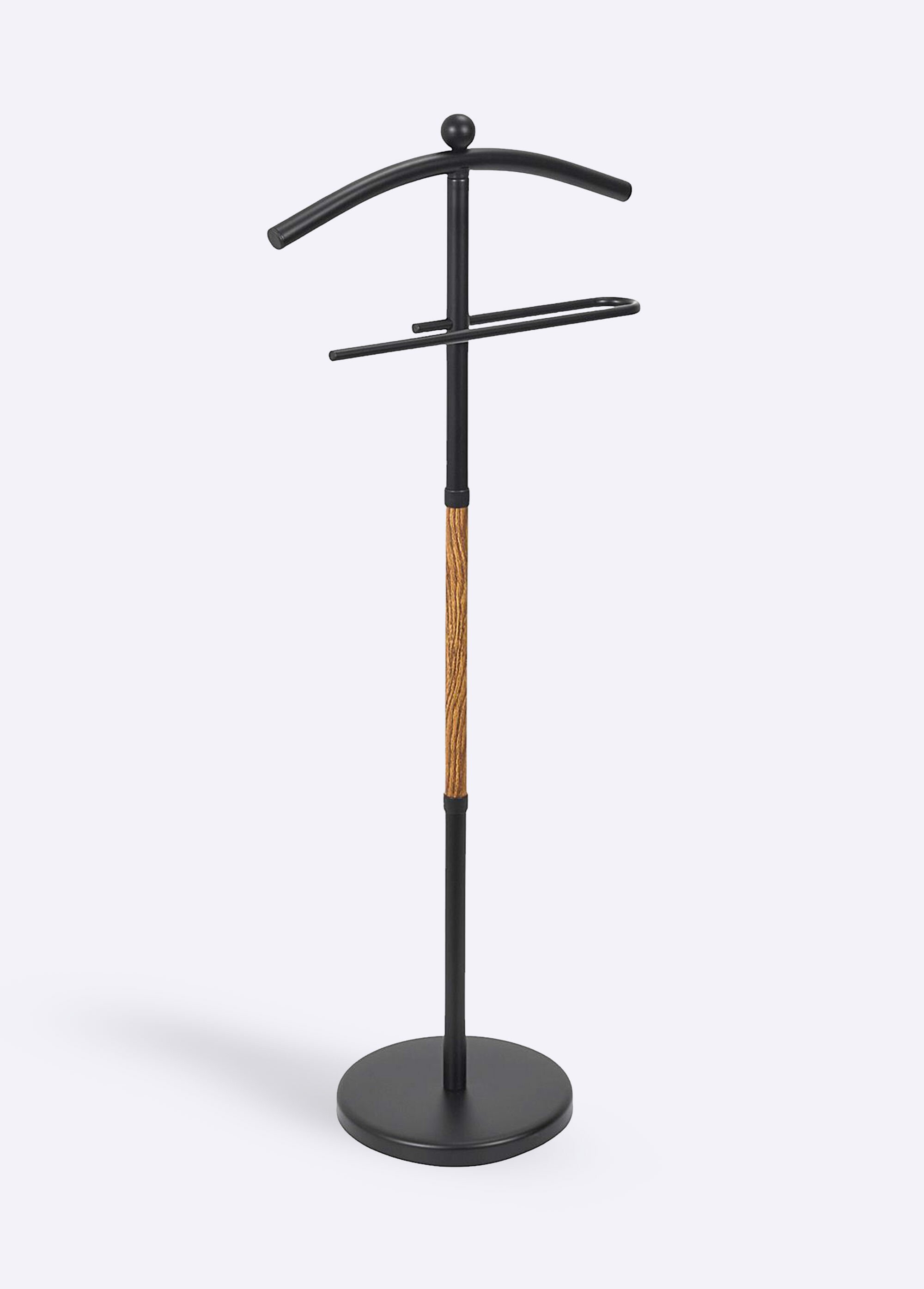 Valet de nuit métal et effet bois NOIR CMP-RG0085 FA1