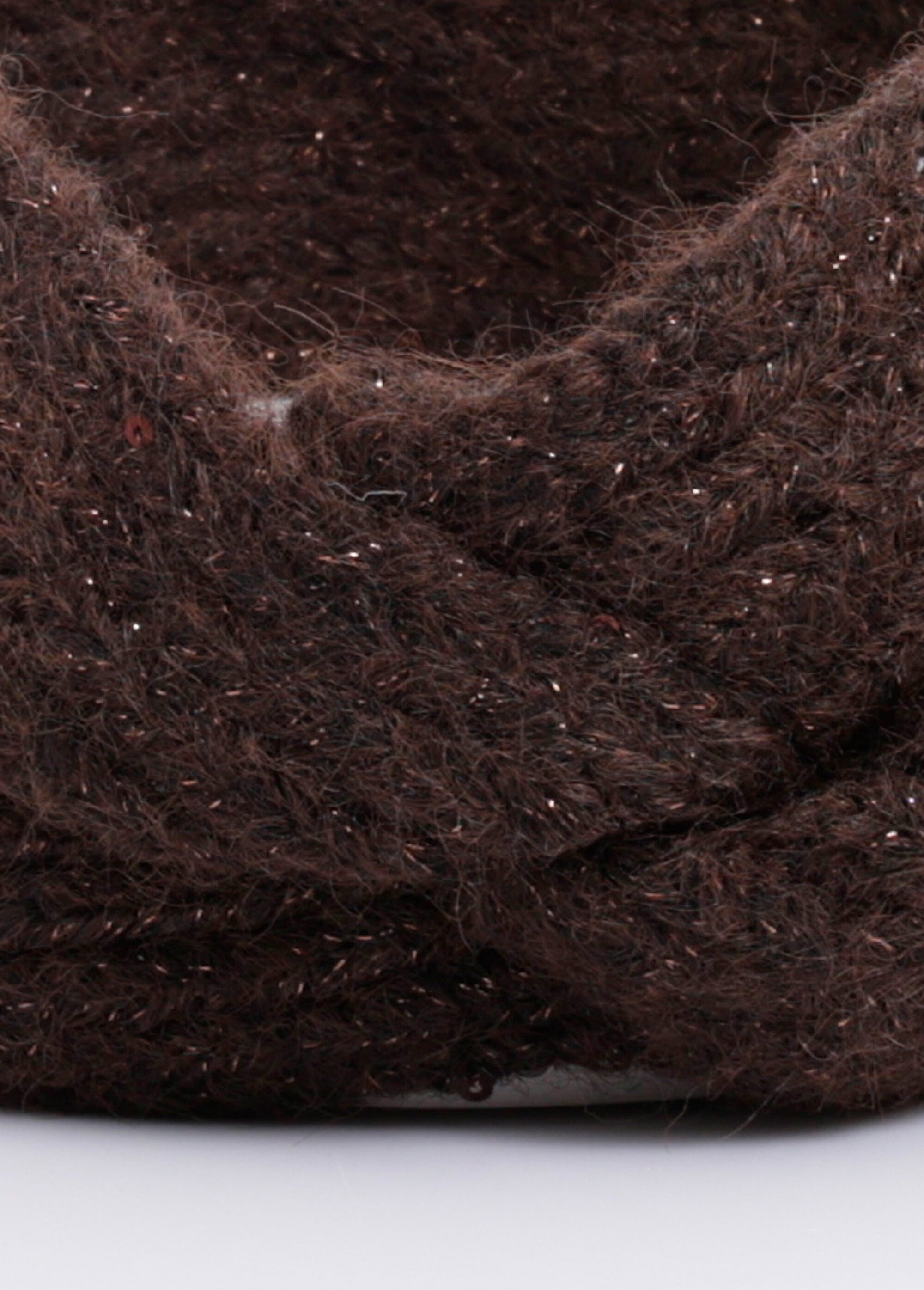 Bandeau chaud maille brillante à sequins Femme Marron NES180HBW2507 DE1