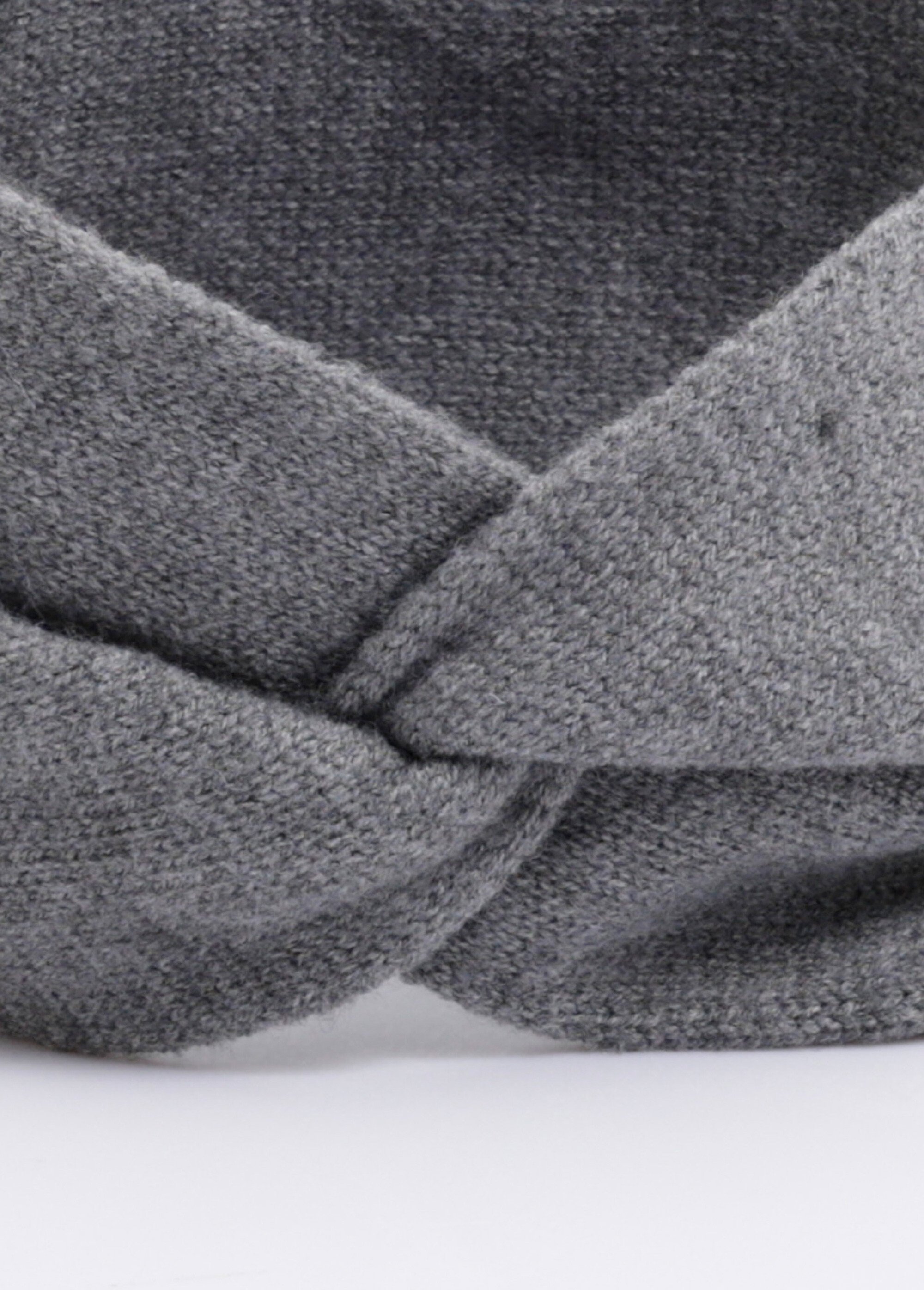 Bandeau headband torsade en maille douce Femme Gris NES180HBW2509 DE1