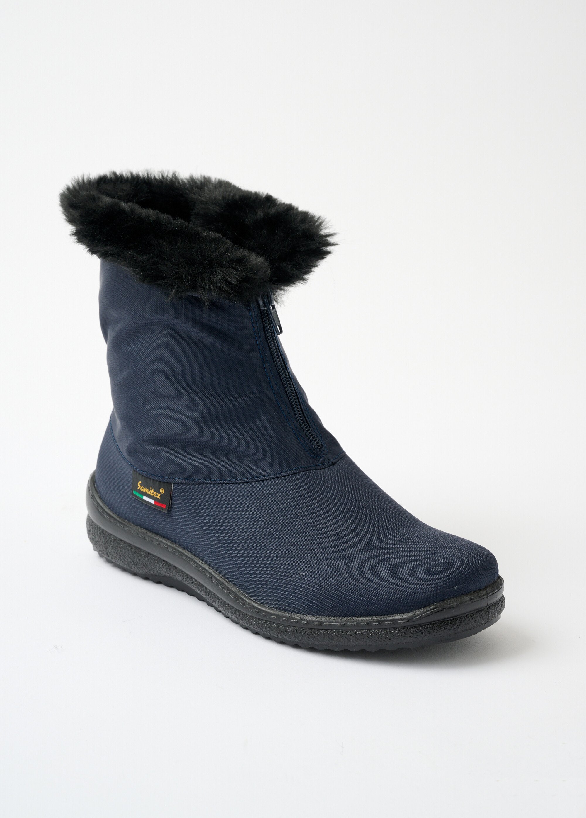 Boots zippées imperméables grande largeur Bleu Afibel