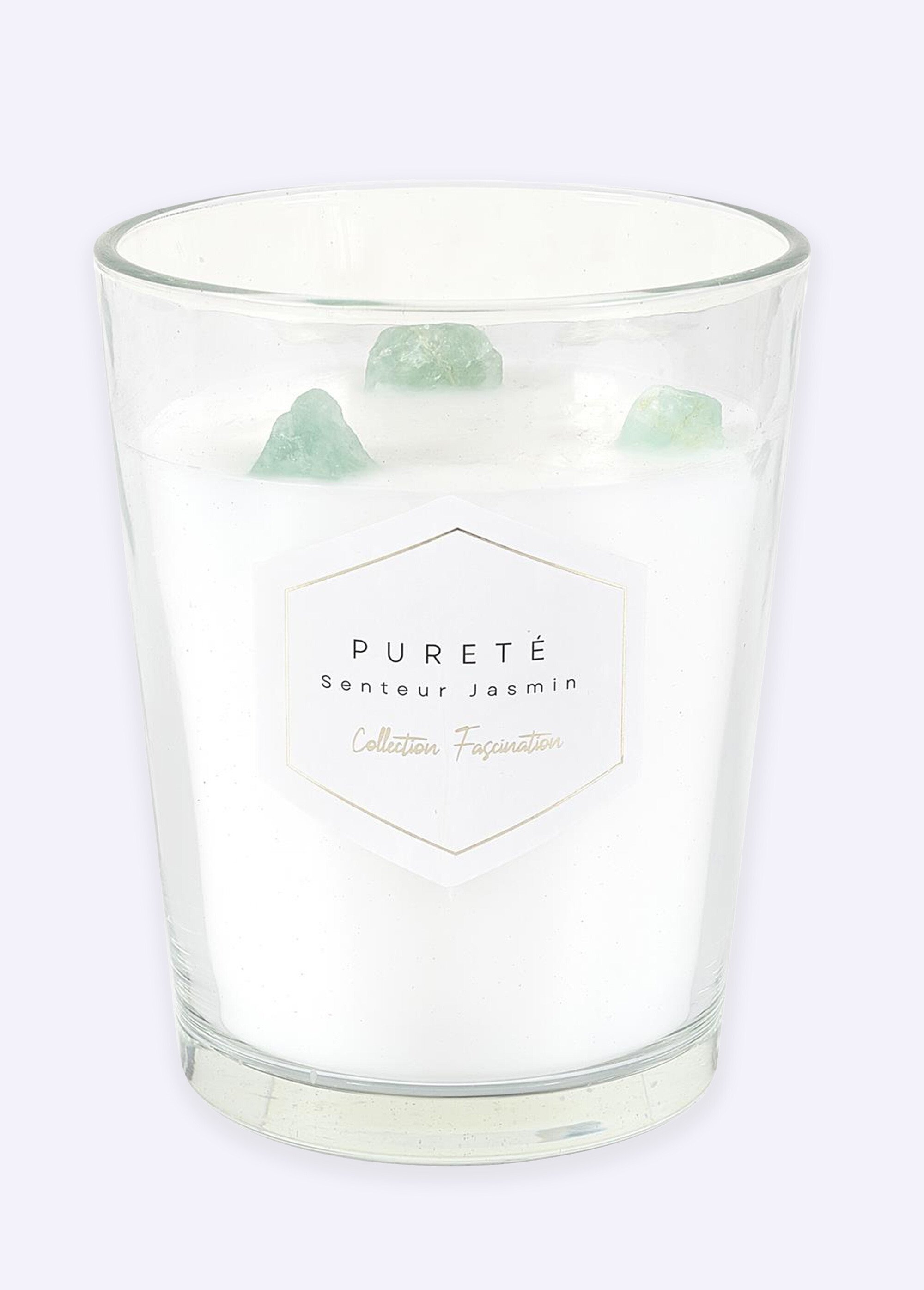 Bougie parfumée dans vase, Pierres 16cm