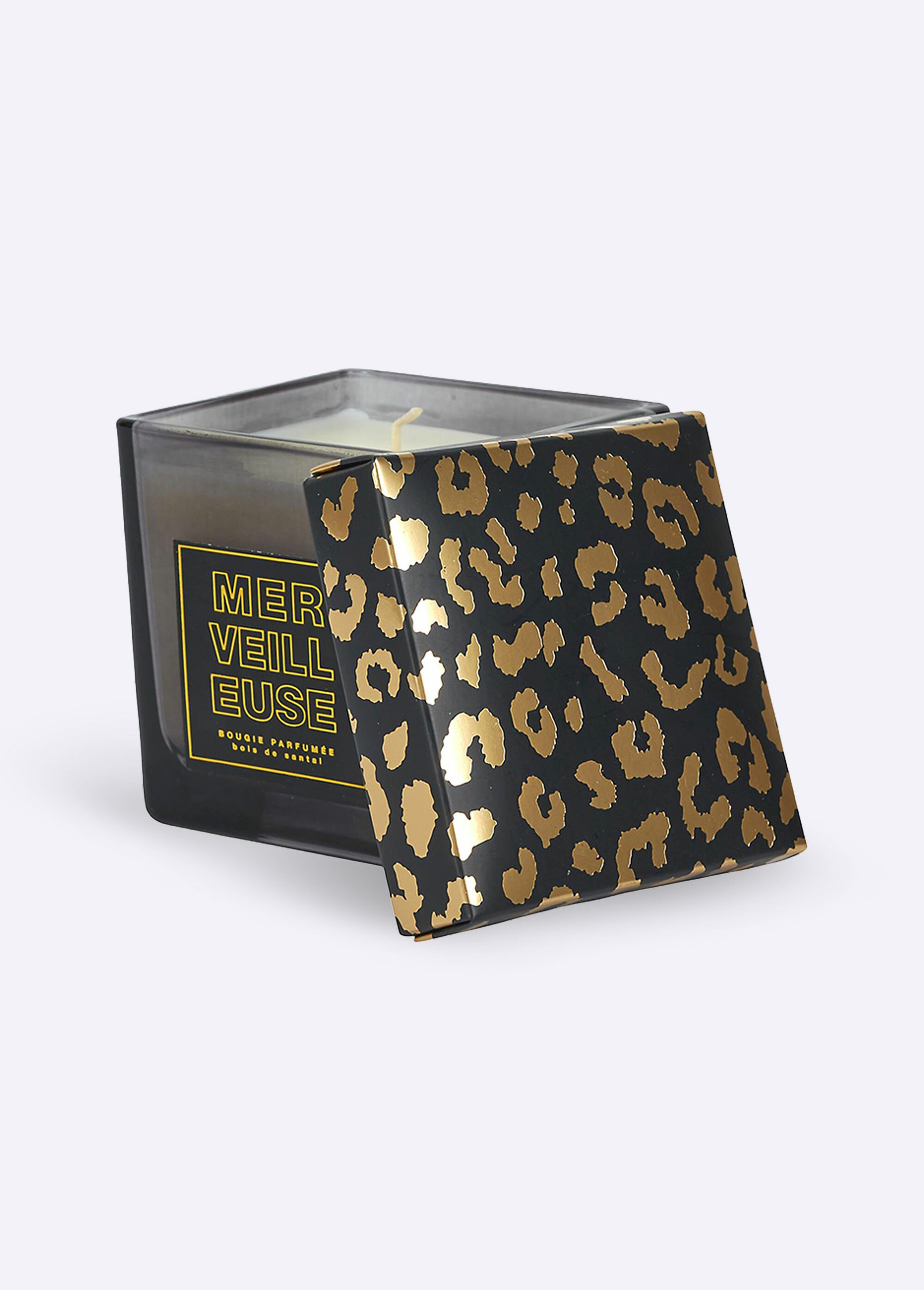 Bougie parfumée verre teinté à message Noir CMP-BO0202 DE1