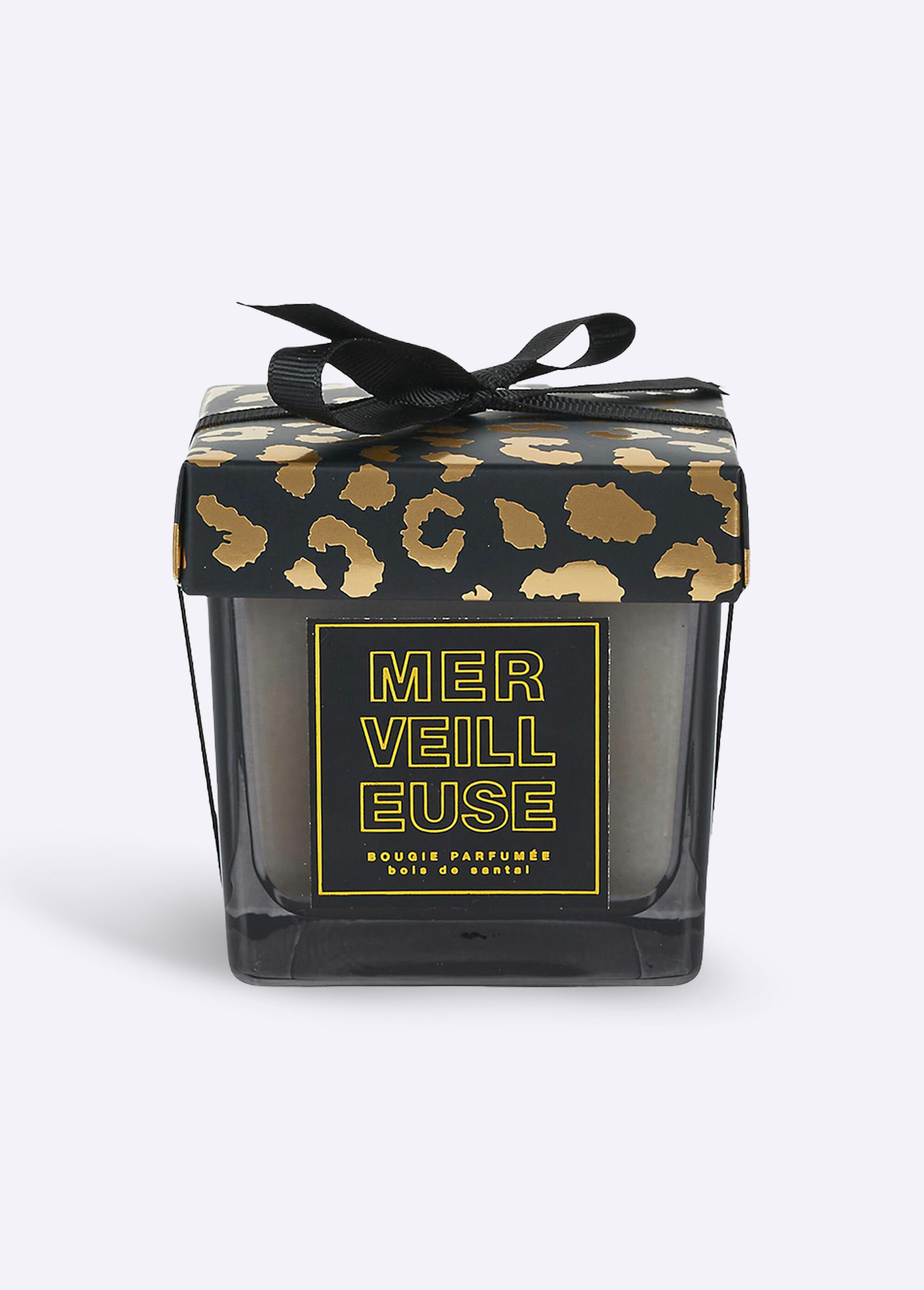 Bougie parfumée verre teinté à message Noir CMP-BO0202 FA1