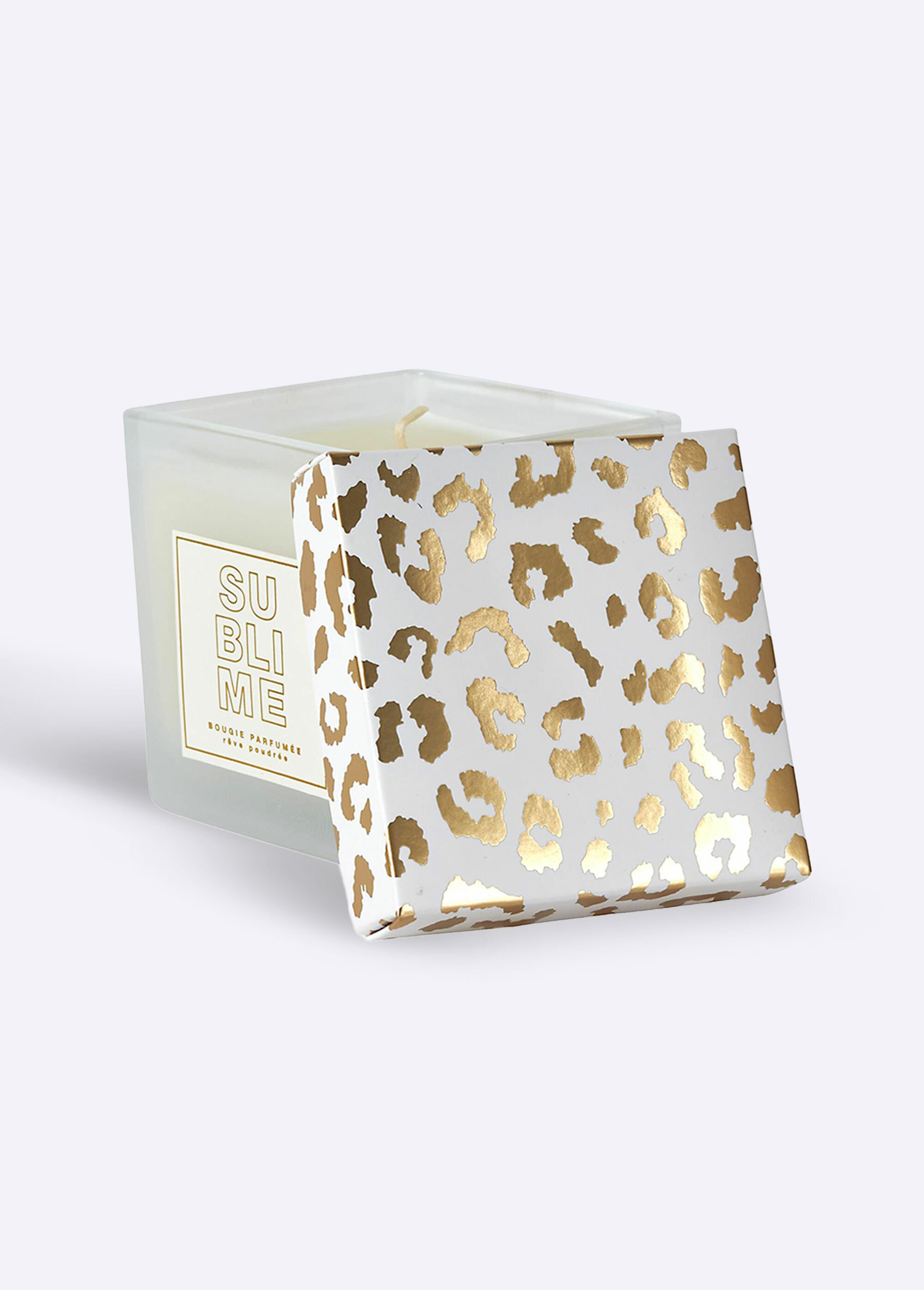 Bougie parfumée verre teinté à message Blanc CMP-BO0202 DE1