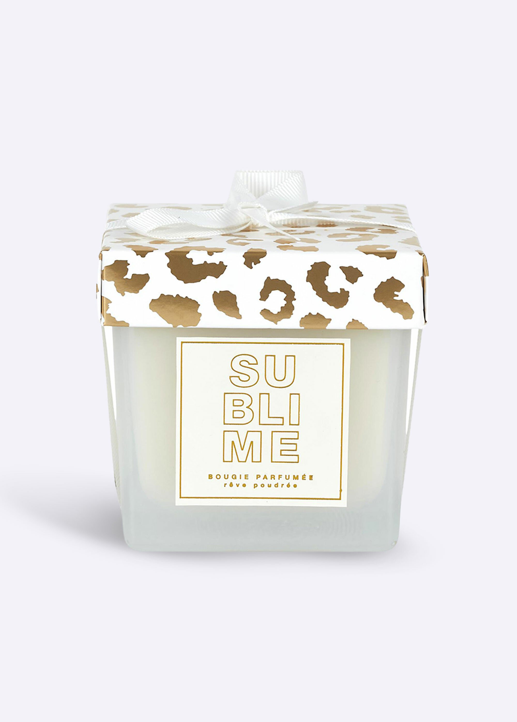 Bougie parfumée verre teinté à message Blanc CMP-BO0202 FA1