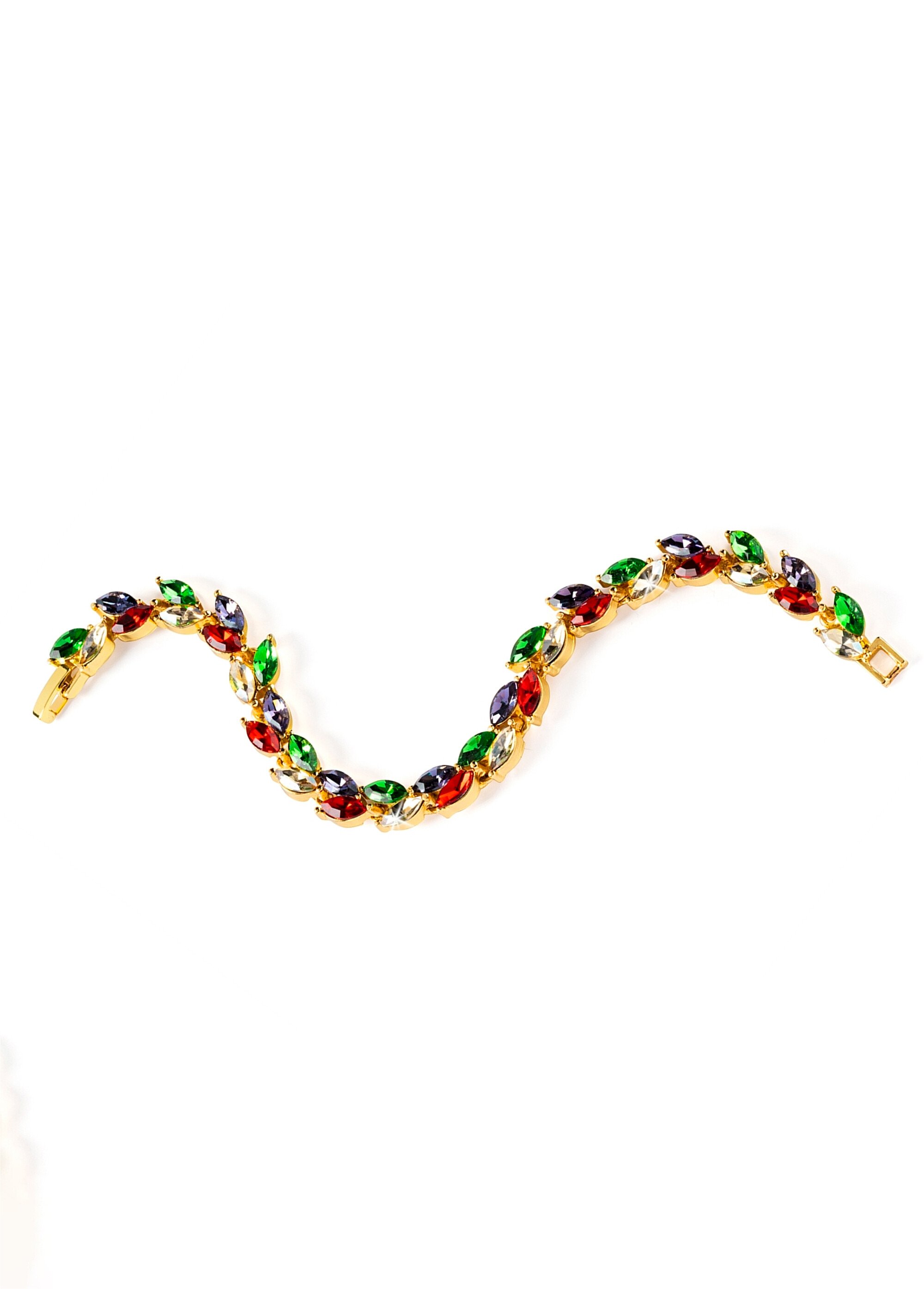 Bracelet magnétique feuilles multicolores