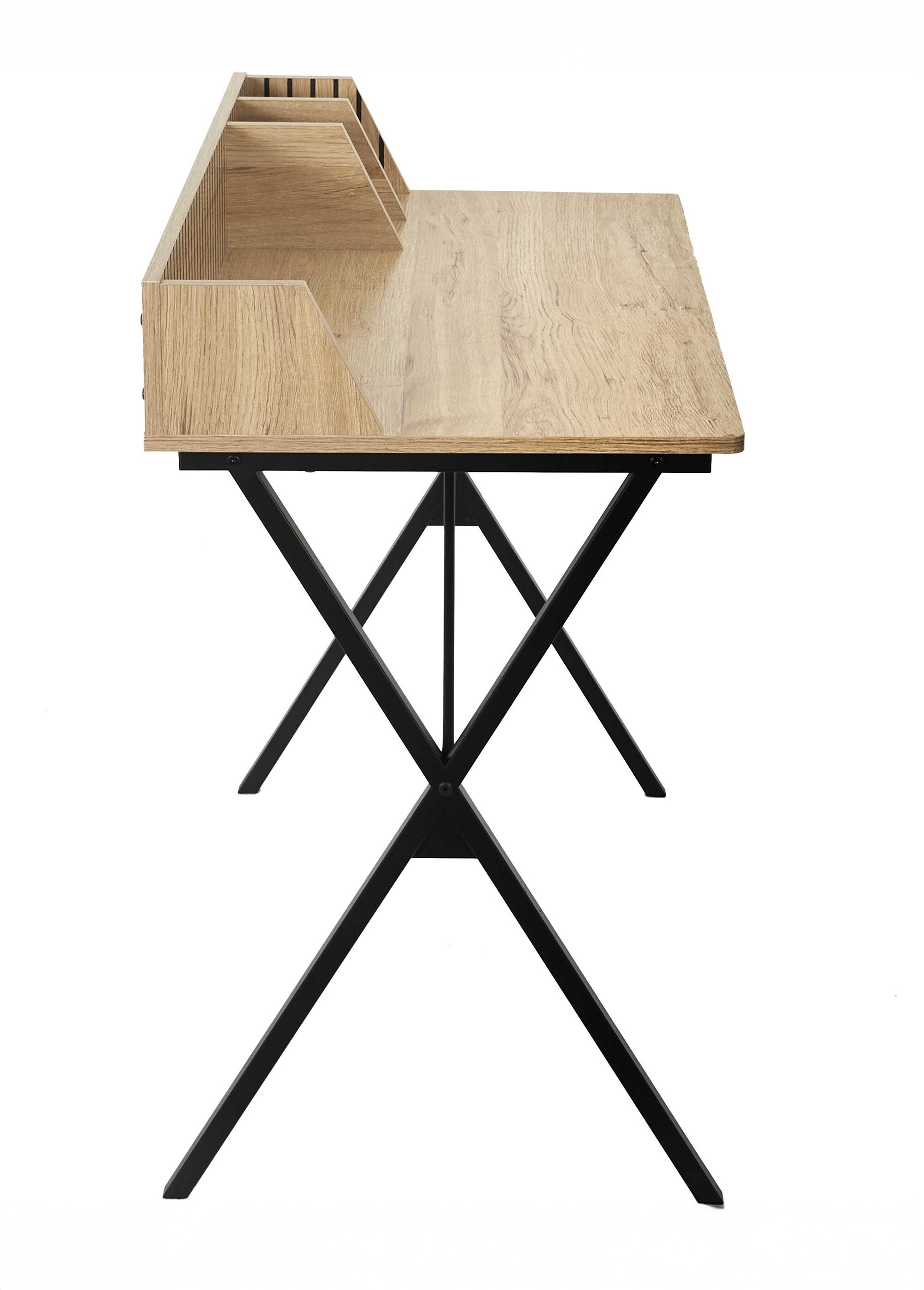 Bureau en métal et bois claustra BEIGE CMP-HD0380 DR1