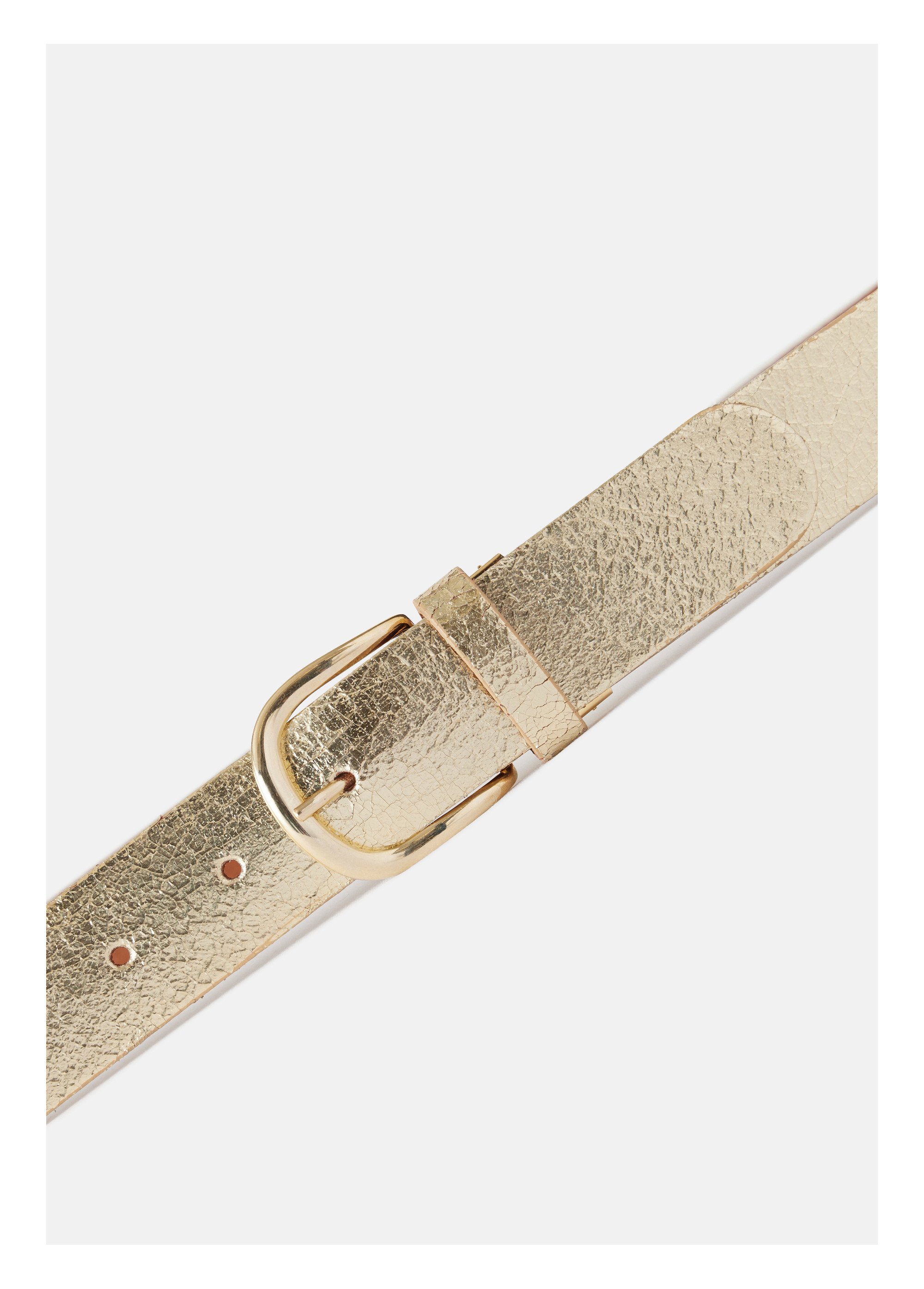 Ceinture en cuir métallisé Femme Doré UNIQUE DE3