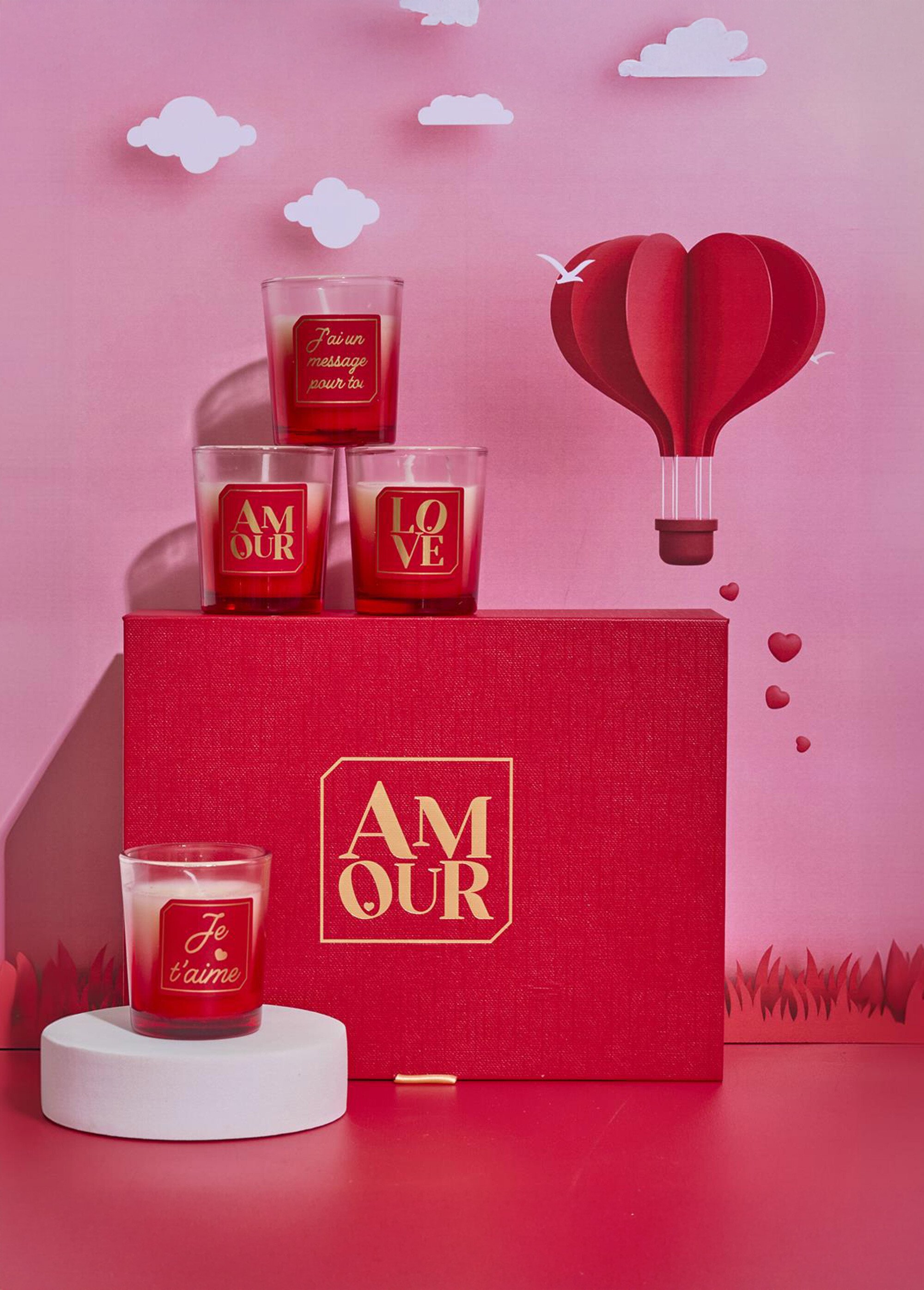 Coffret 6 bougies parfumées thème Amour Rouge CMP-BO0168 SI1