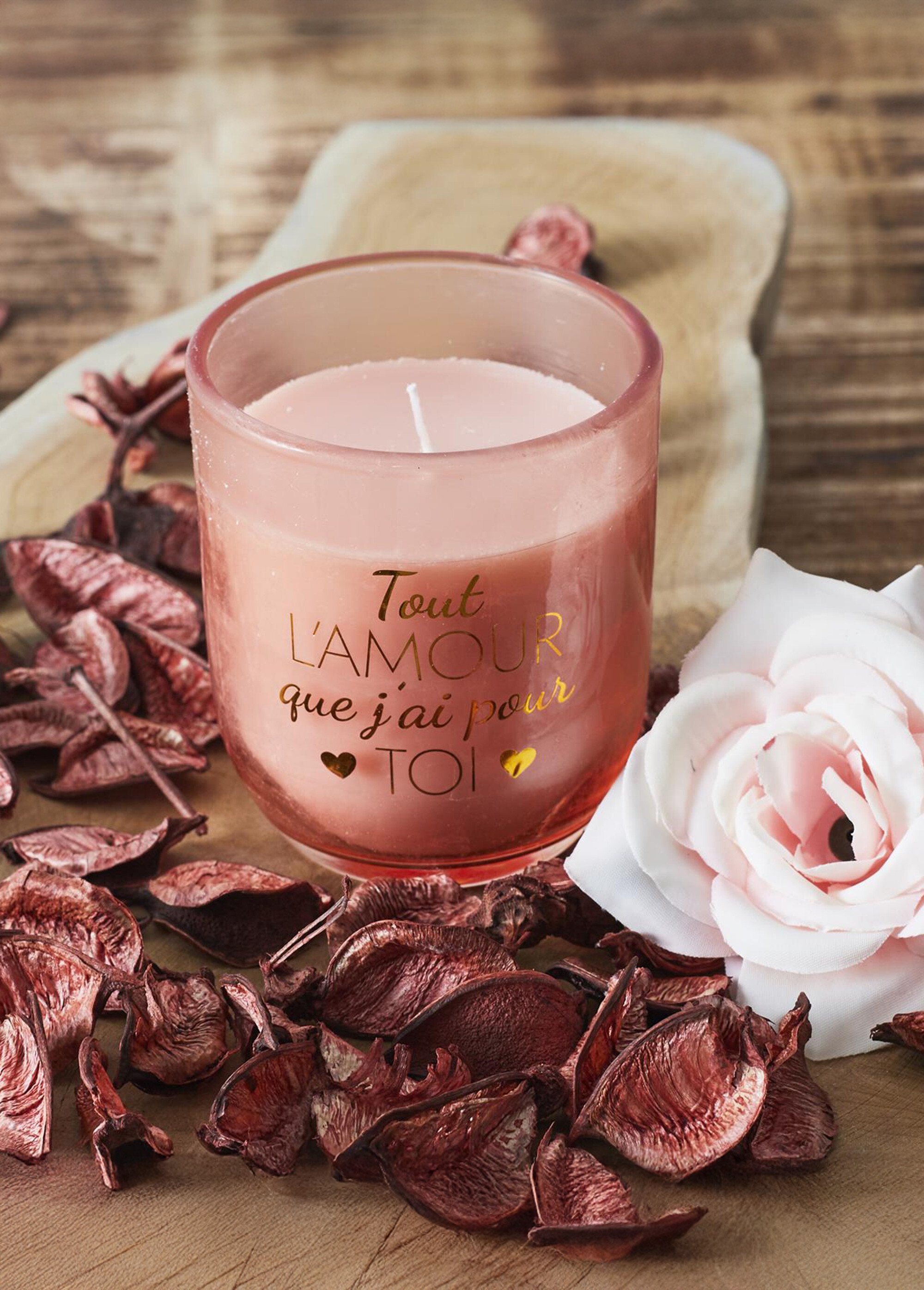 Coffret bougie parfumé + pot pourri Rose CMP-BO0103 SI1