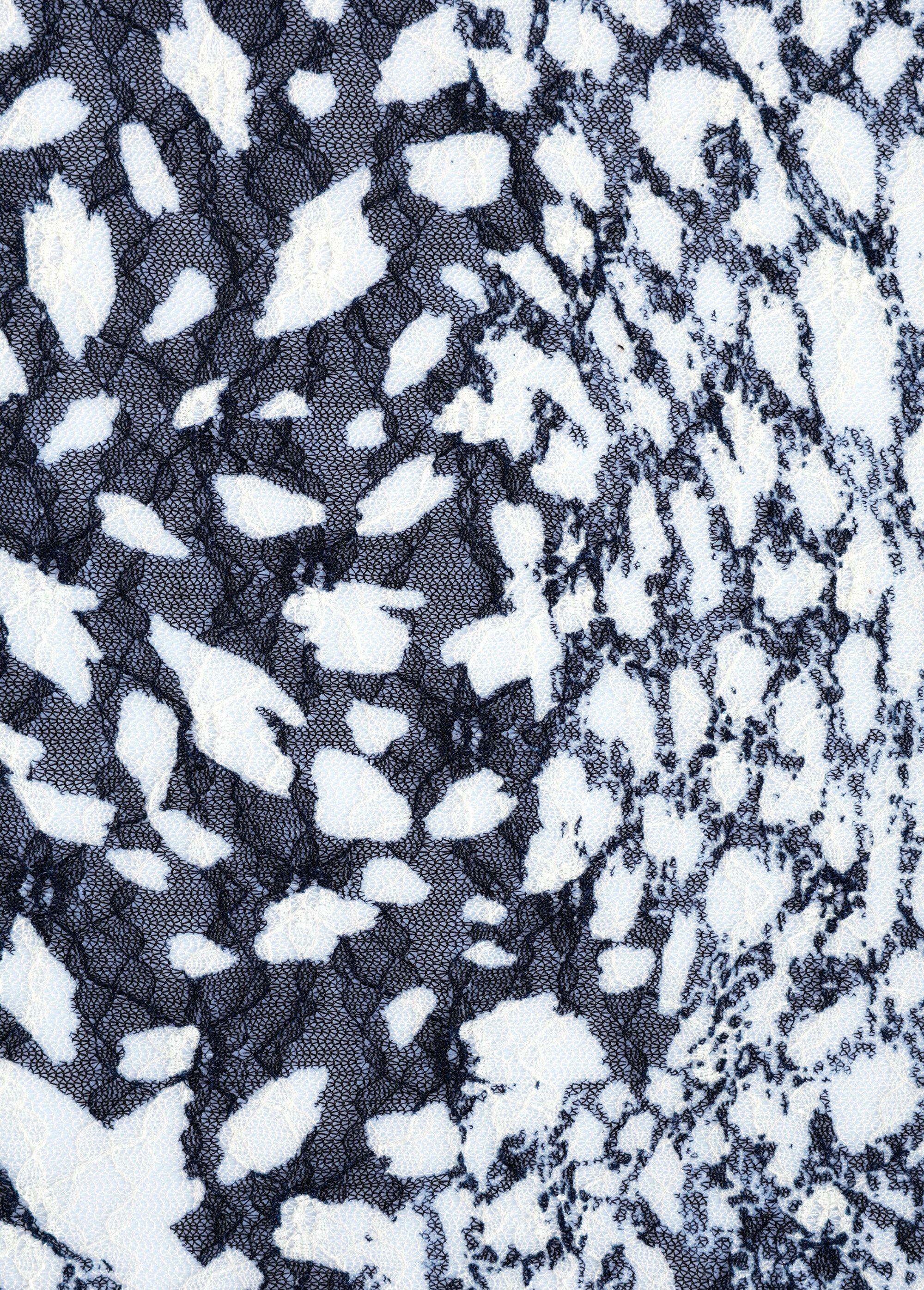 Coupon tissu, dentelle imprimée BLANC COT147835 DE2