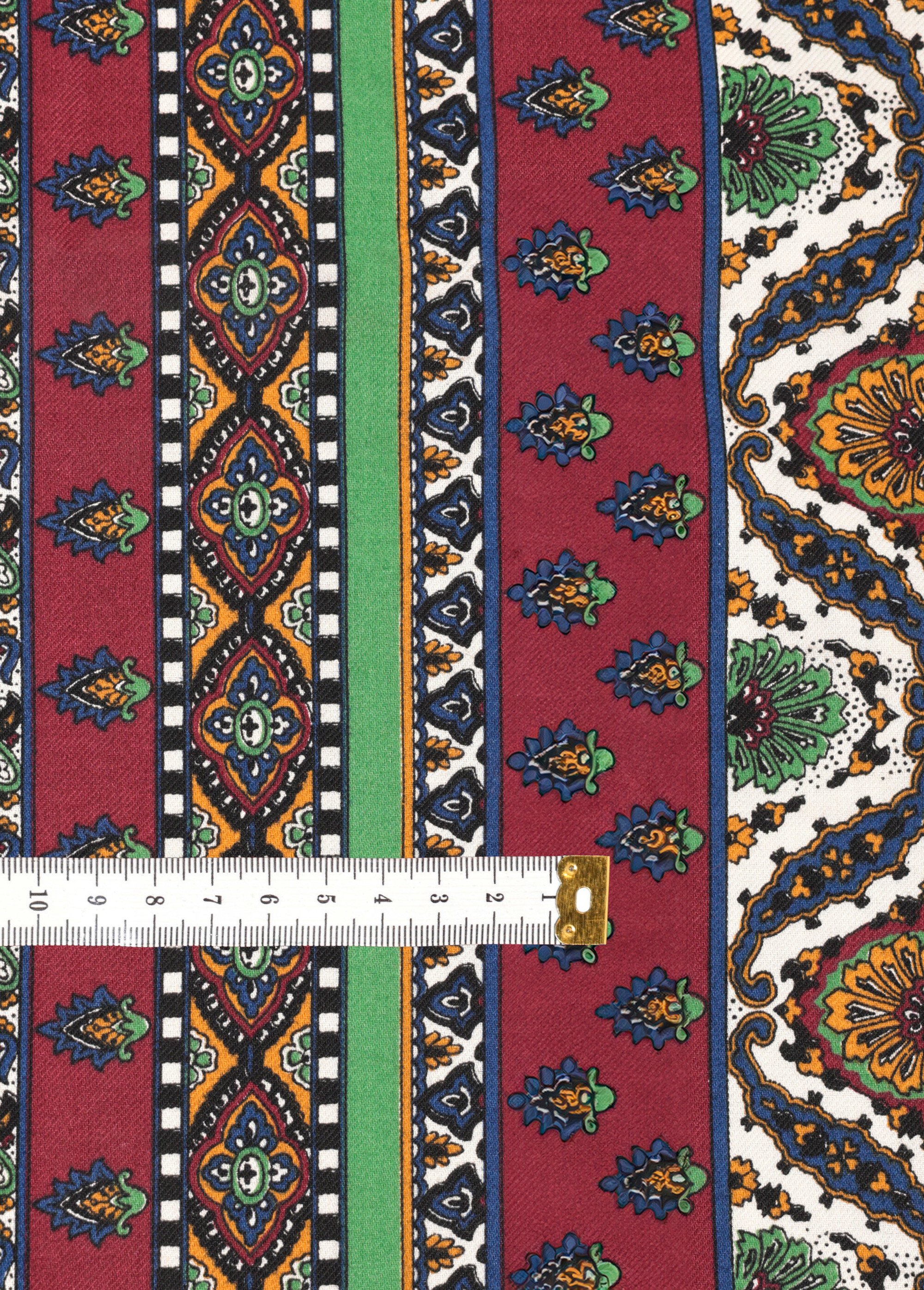 Coupon tissu motif cachemire, Ashangar ROUGE COT92537 DE1