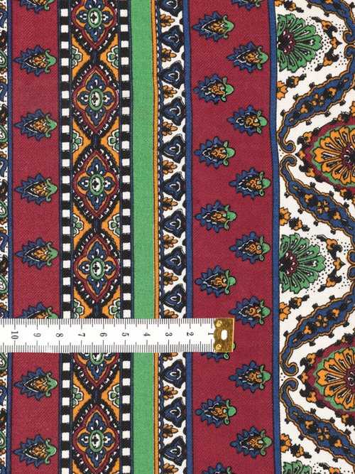 Coupon tissu motif cachemire, Ashangar ROUGE COT92537 DE1