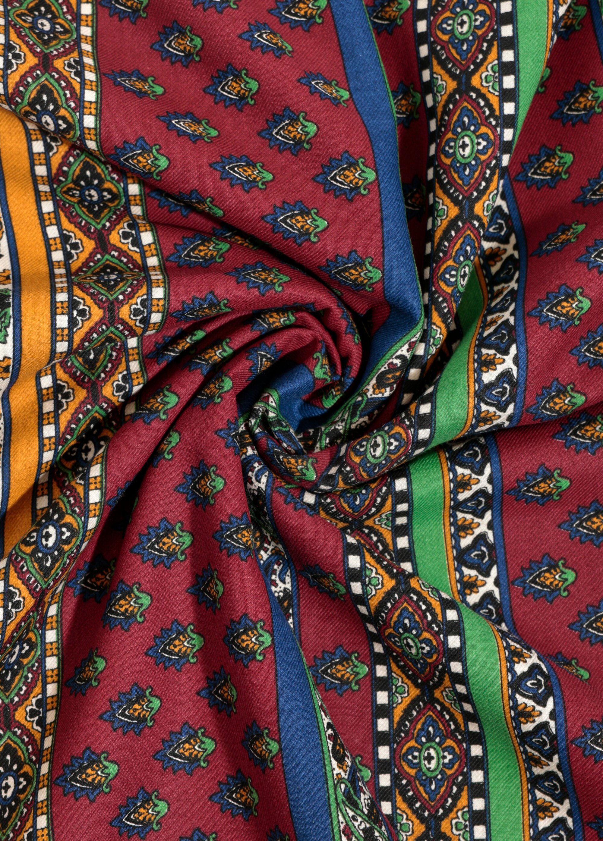 Coupon tissu motif cachemire, Ashangar ROUGE COT92537 FA1