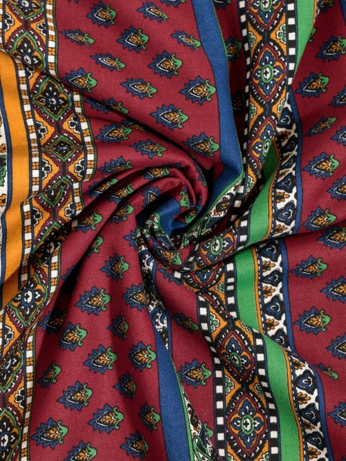 Coupon tissu motif cachemire, Ashangar ROUGE COT92537 FA1
