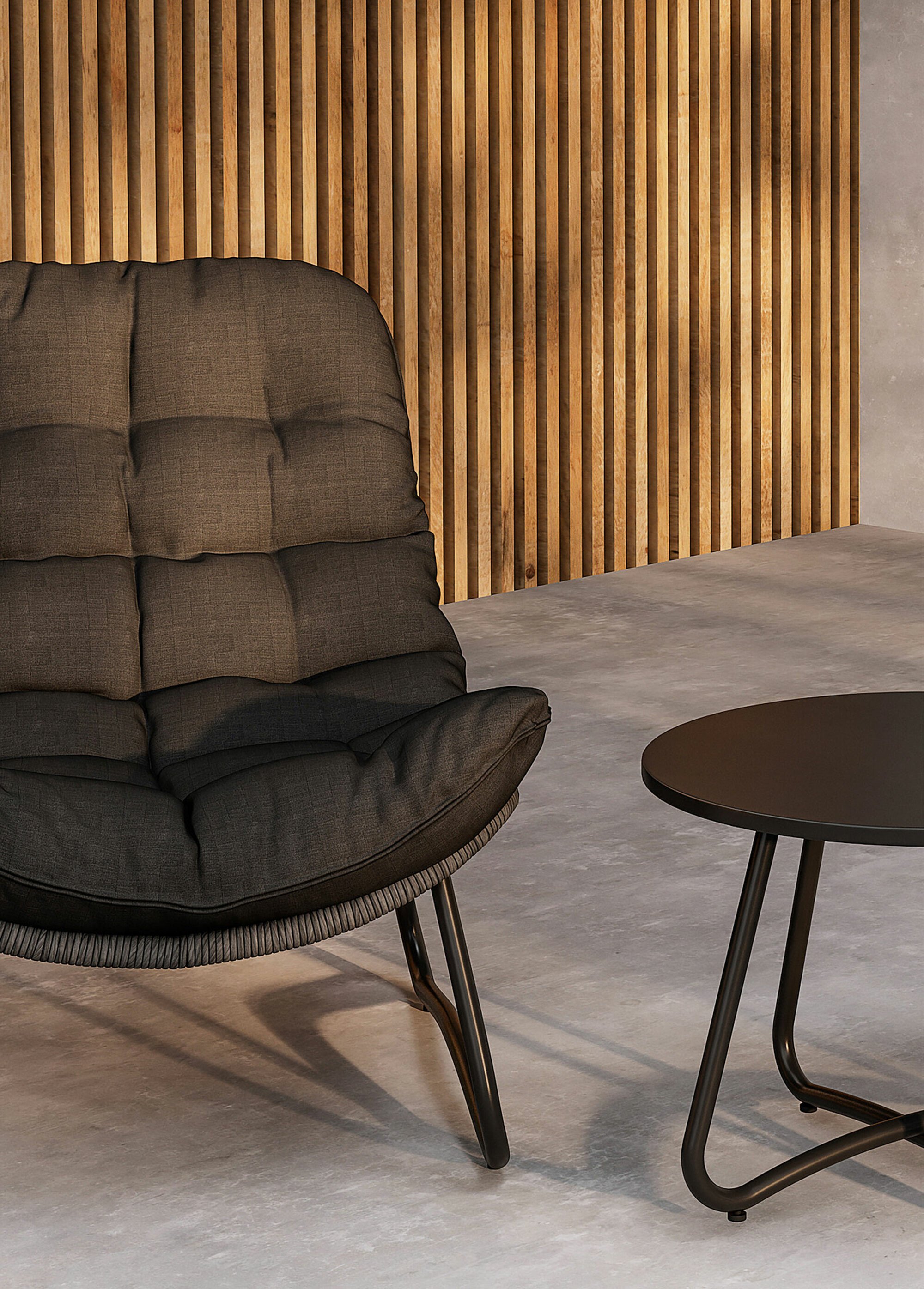 Ensemble Fauteuils confortables + Table GRIS VEN-9803-100 DE1