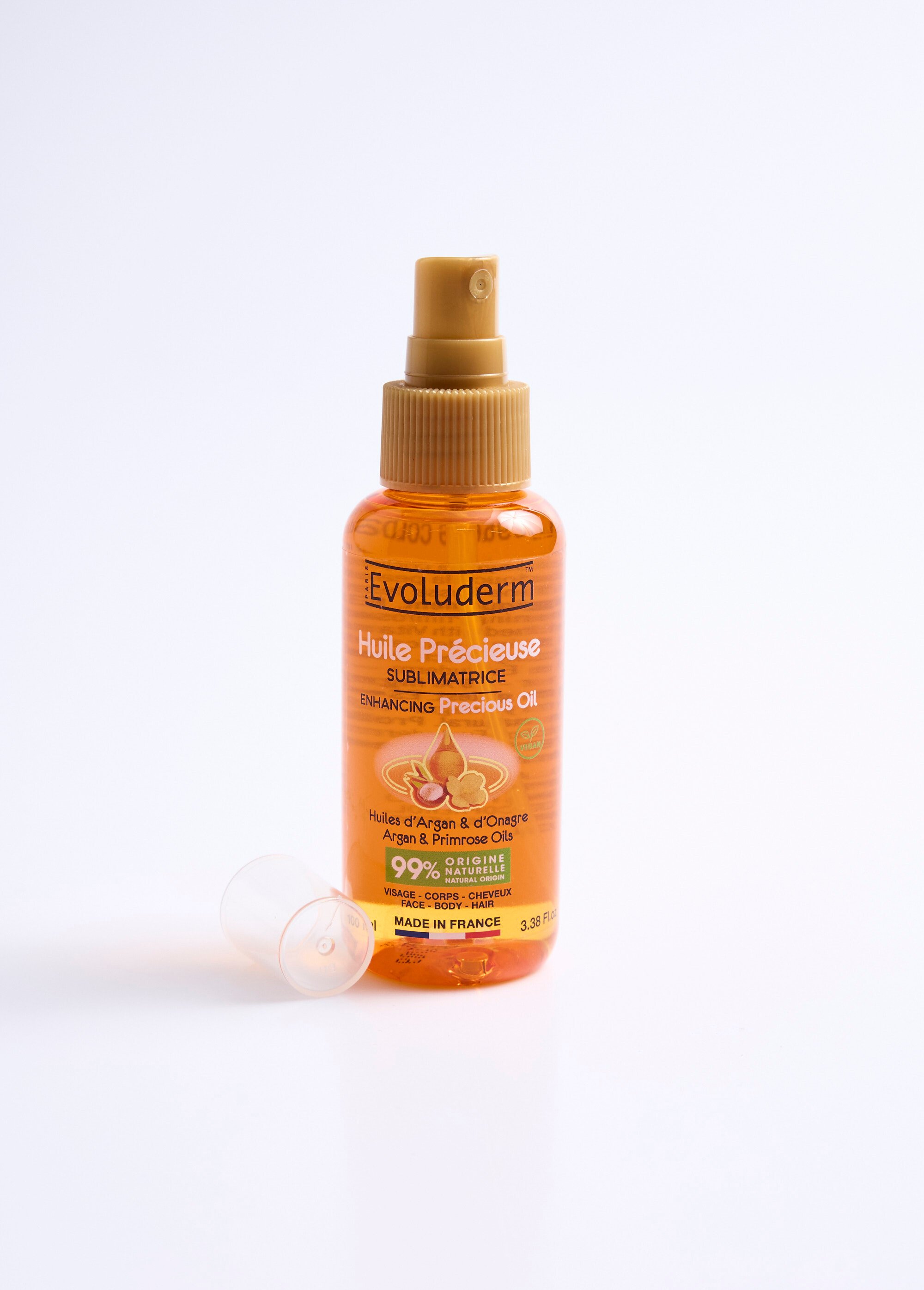 Huile sublimatrice précieuse argan et onagre Doré EVOSUBLIME FA1