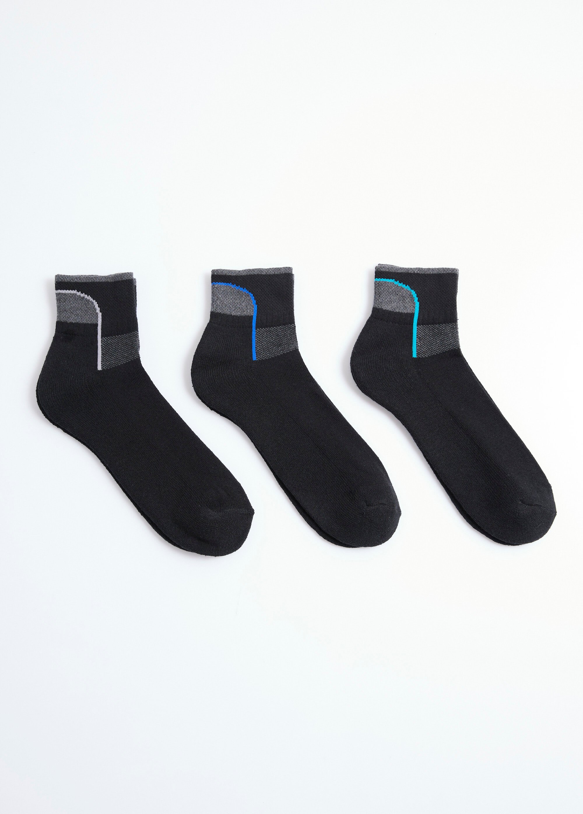 Lot de 3 Socquettes de sport, assorties