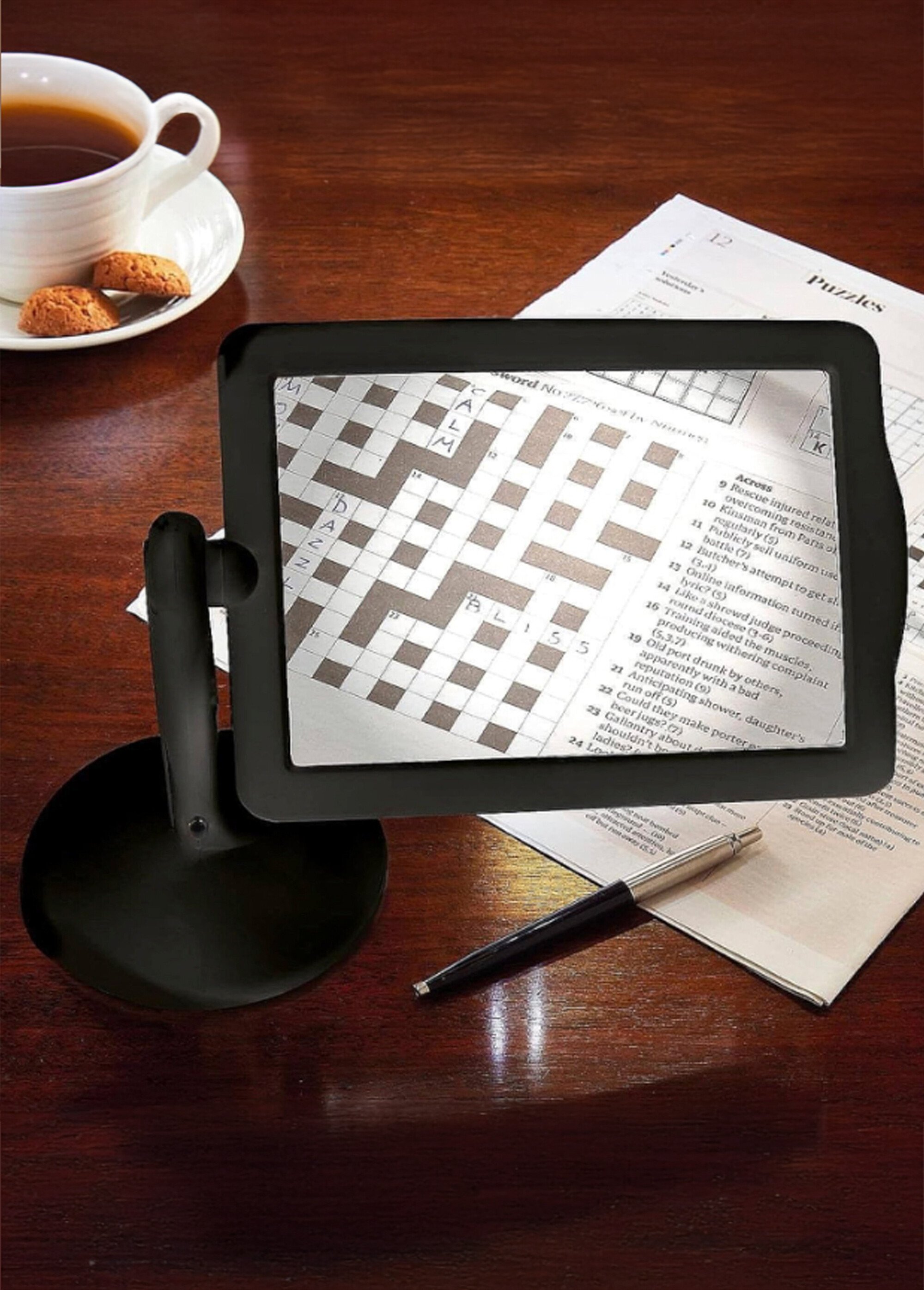 Loupe de lecture lumineuse 360° à poser