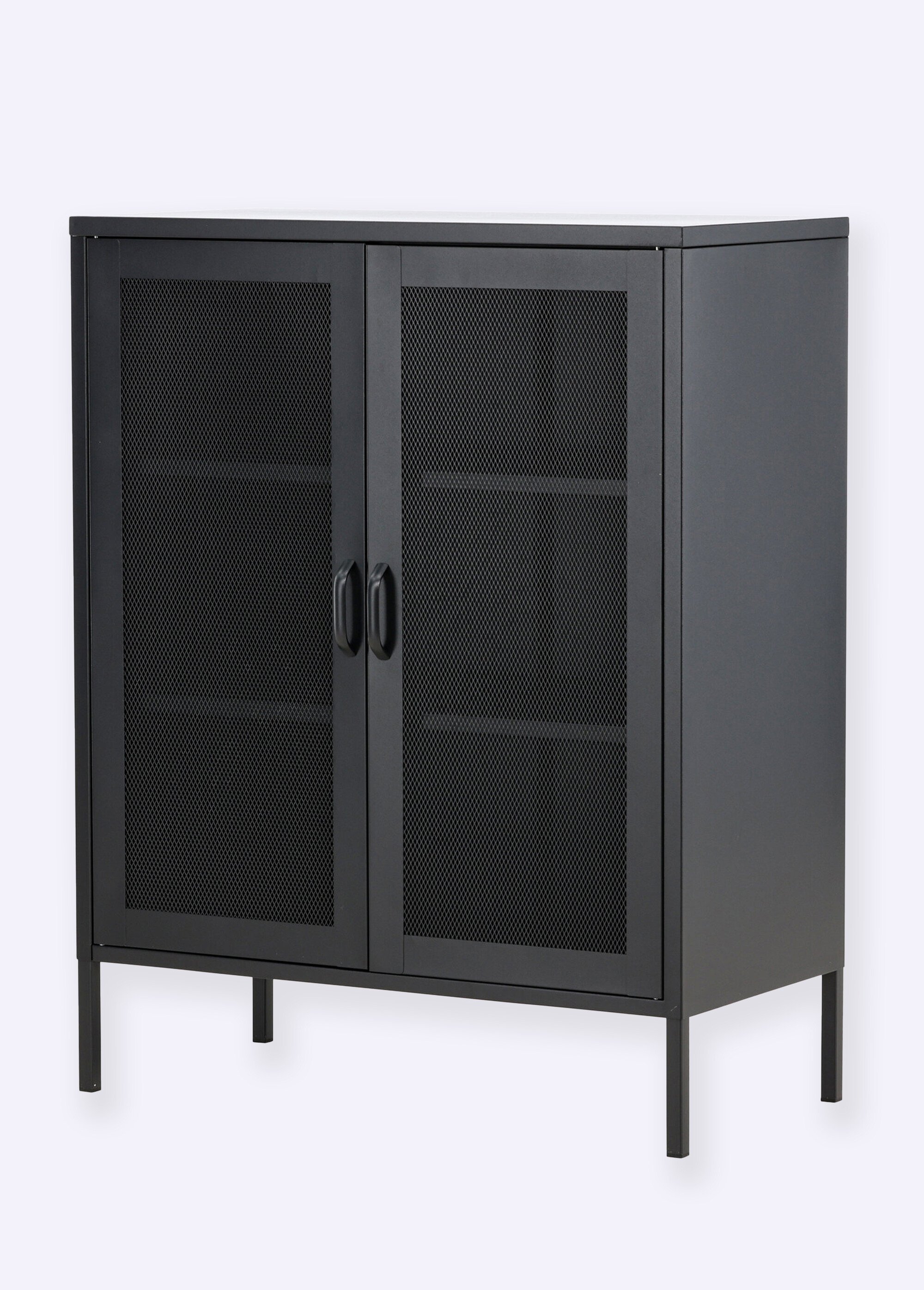 Meuble bas à portes grillagées, foncé