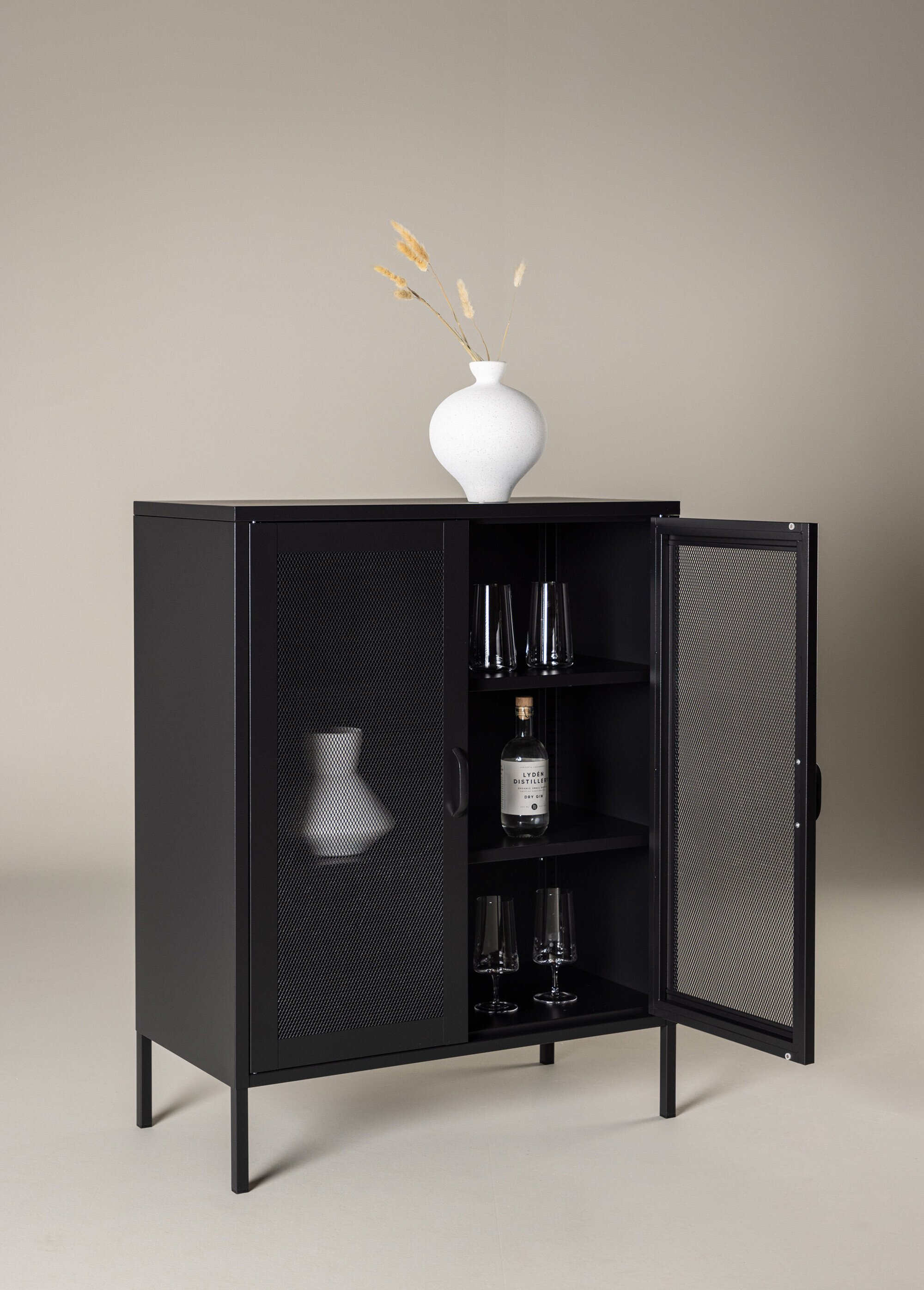 Meuble bas à portes grillagées, foncé NOIR VEN-15360-208 SI1