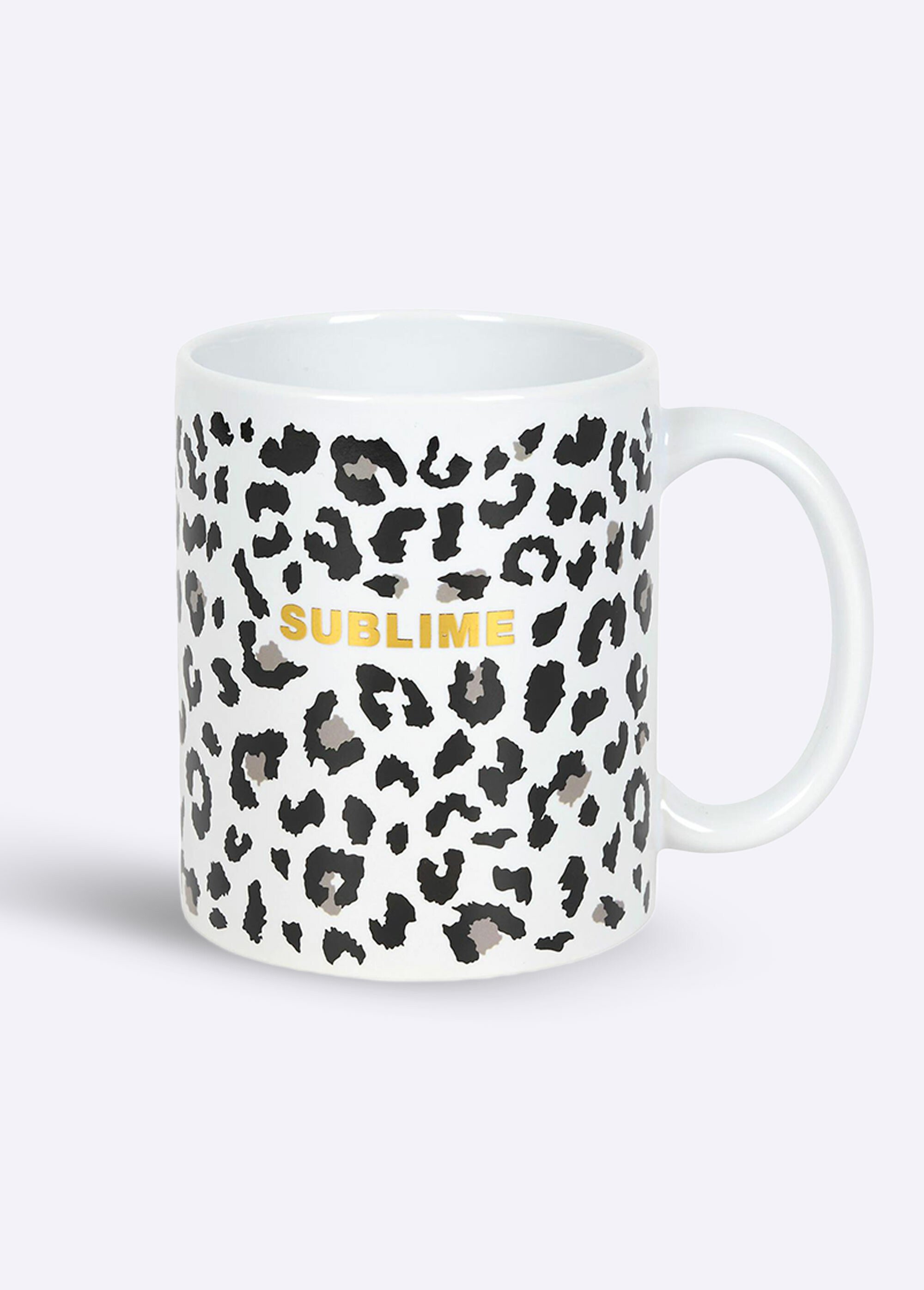 Mug céramique à message motif léopard Blanc CMP-KA0749 FA1