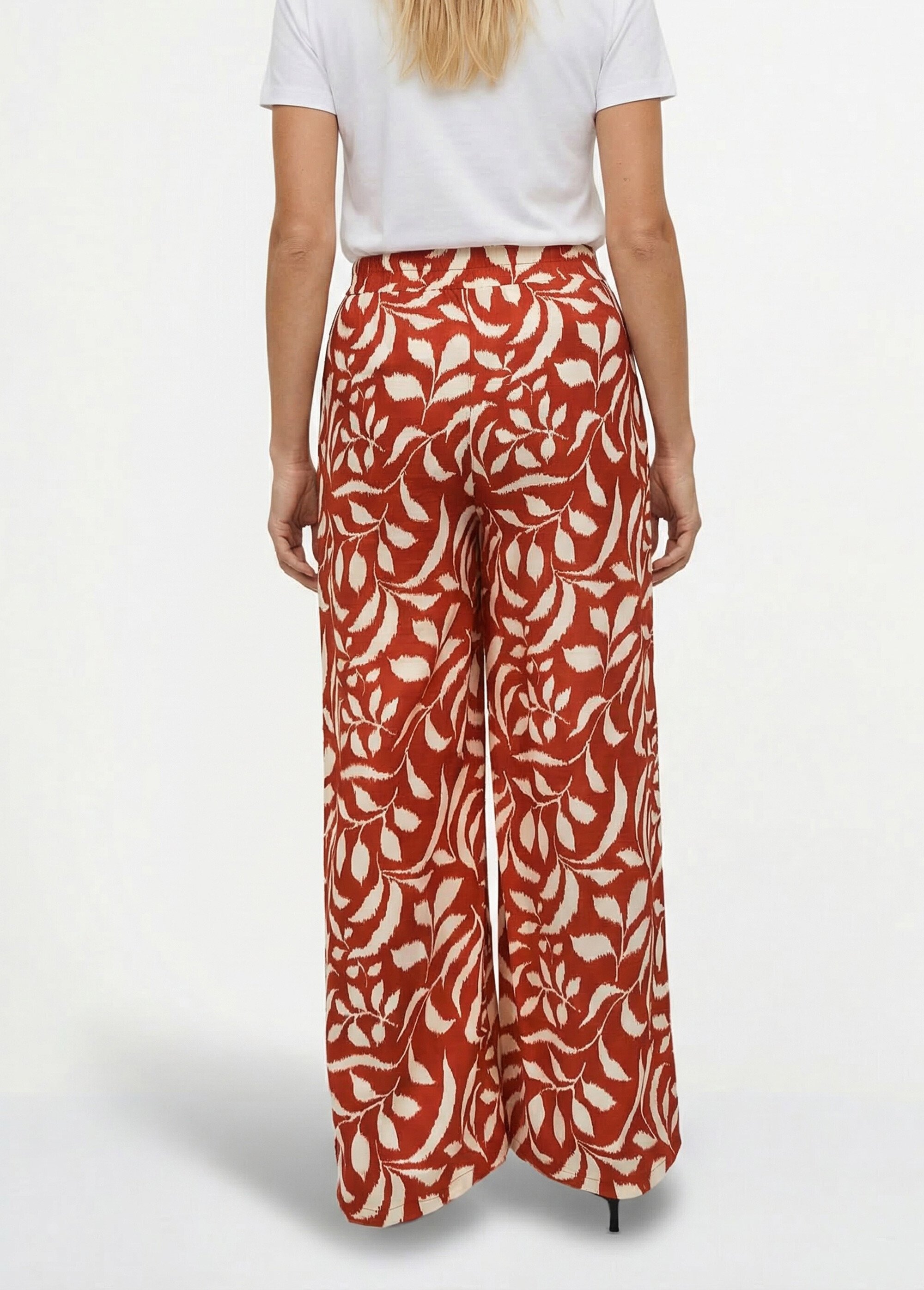 Pantalon fluide bicolore taille élastiquée