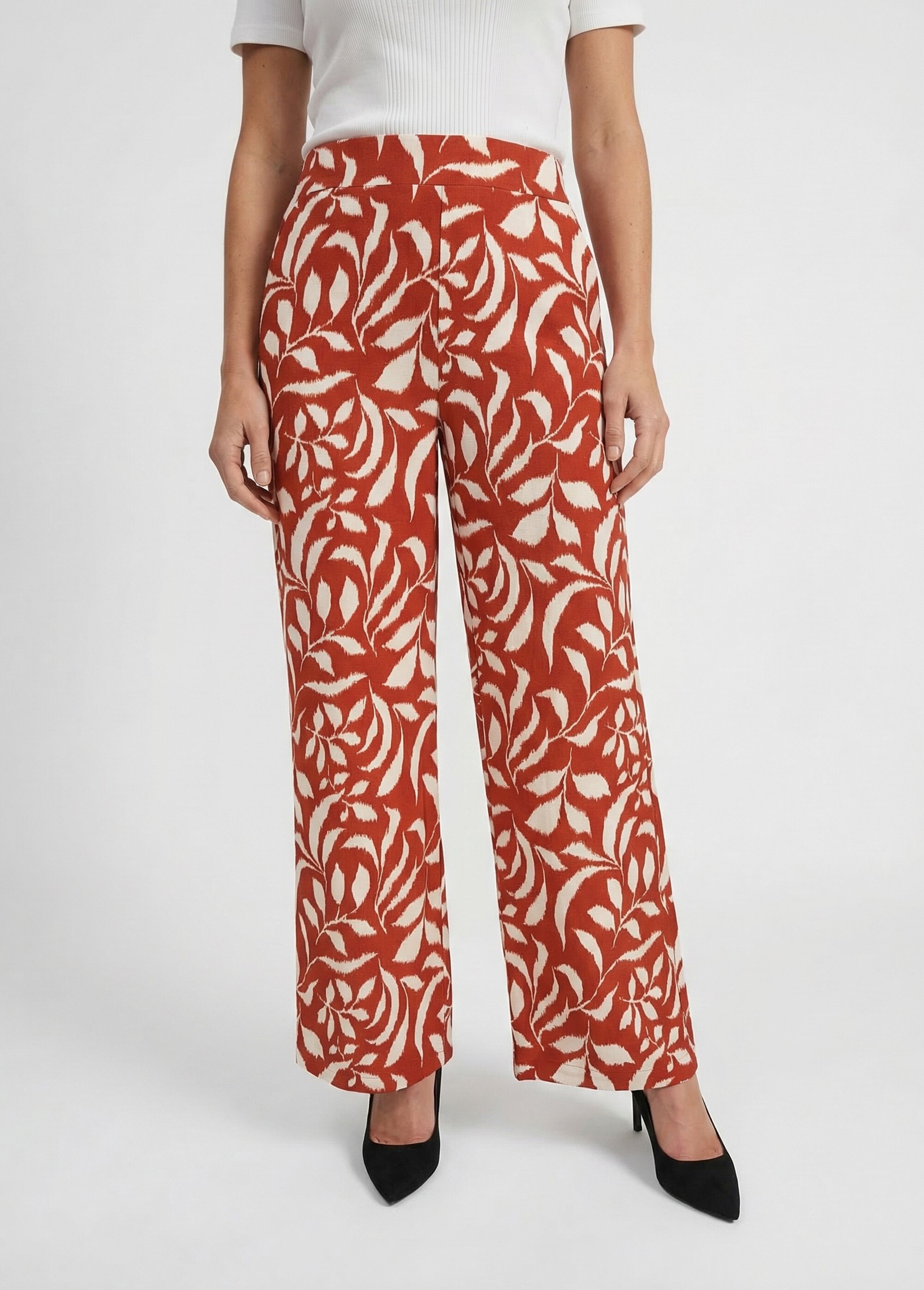 Pantalon fluide bicolore taille élastiquée Femme TOMETTE ET ECRU NOEVA FA1