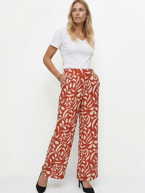 Pantalon fluide bicolore taille élastiquée Femme TOMETTE ET ECRU NOEVA MV1