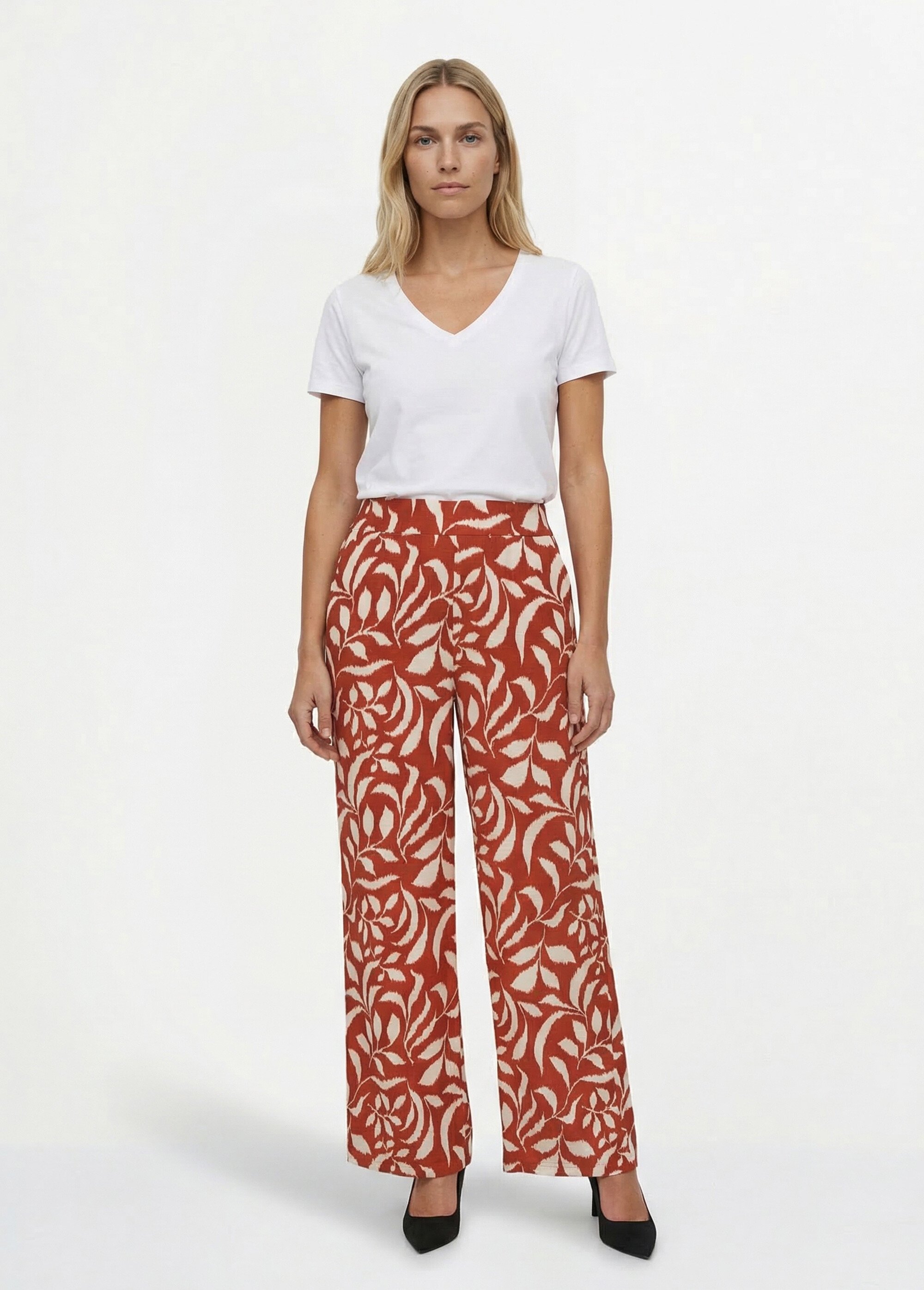 Pantalon fluide bicolore taille élastiquée Femme TOMETTE ET ECRU NOEVA SF1