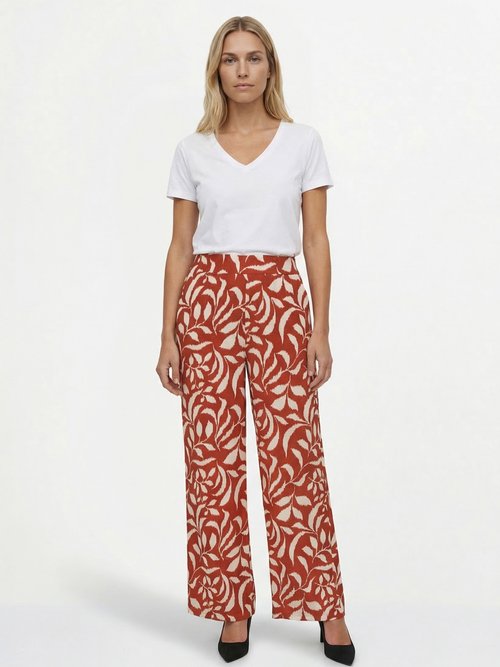 Pantalon fluide bicolore taille élastiquée Femme TOMETTE ET ECRU NOEVA SF1