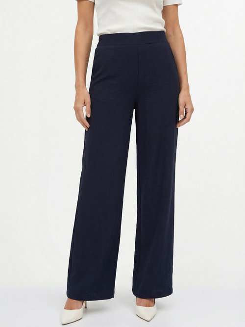 Pantalon fluide bicolore taille élastiquée Femme Bleu NOEVA FA1