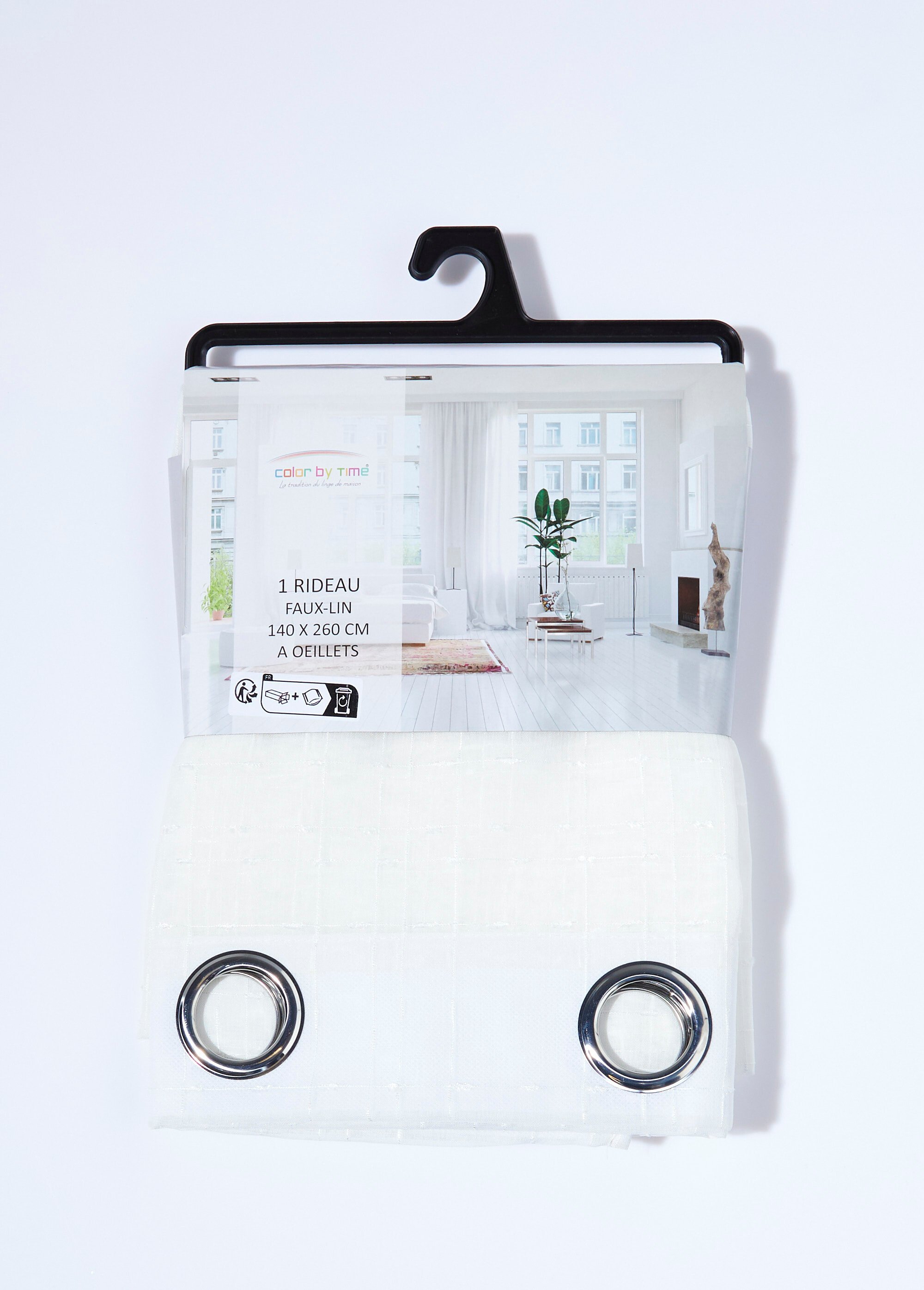 Rideau 1 panneau à œillets, transparent Blanc COTZZ120068-7 DE2