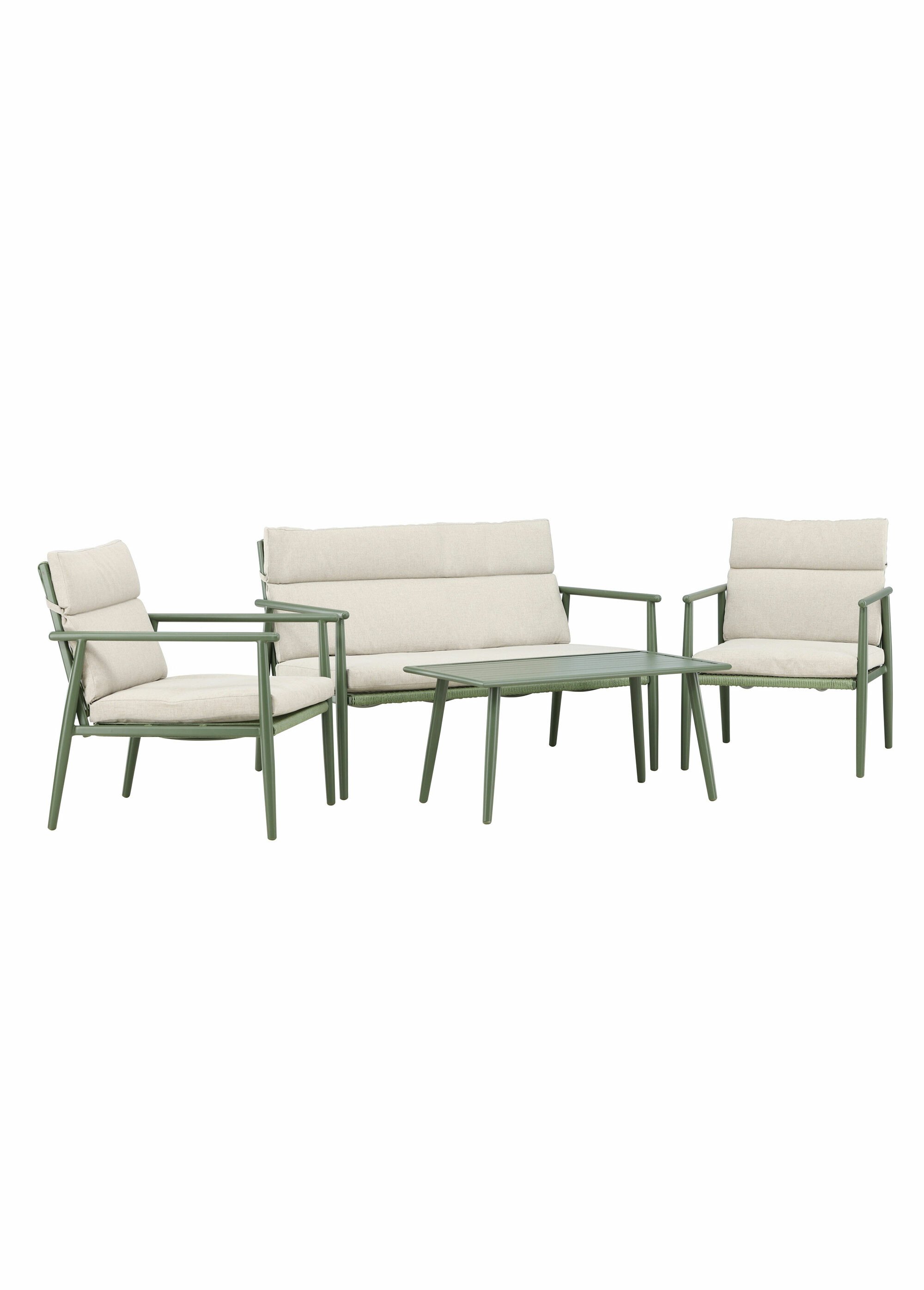 Set Canapé + 2 Fauteuils + Table basse VERT VEN-9802-222 FA1