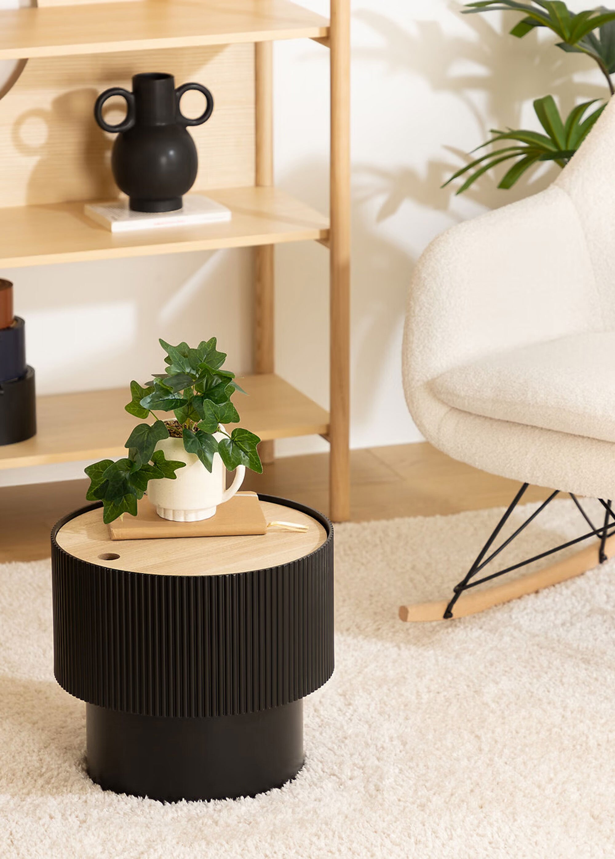 Table d'appoint avec rangement caché NOIR JJA-197740D SI1