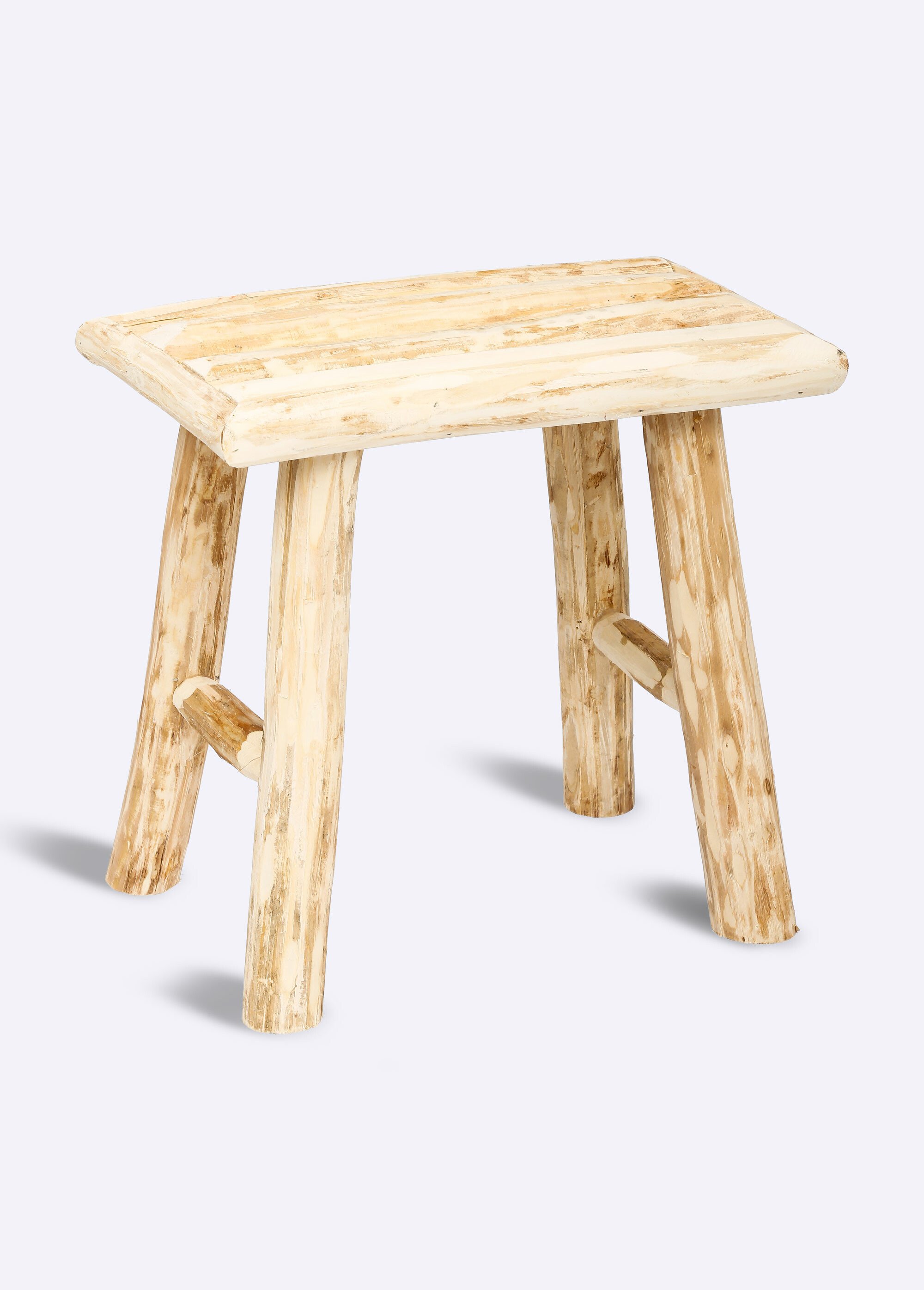 Tabouret en bois de peuplier brut MARRON JJA-140101 FA1