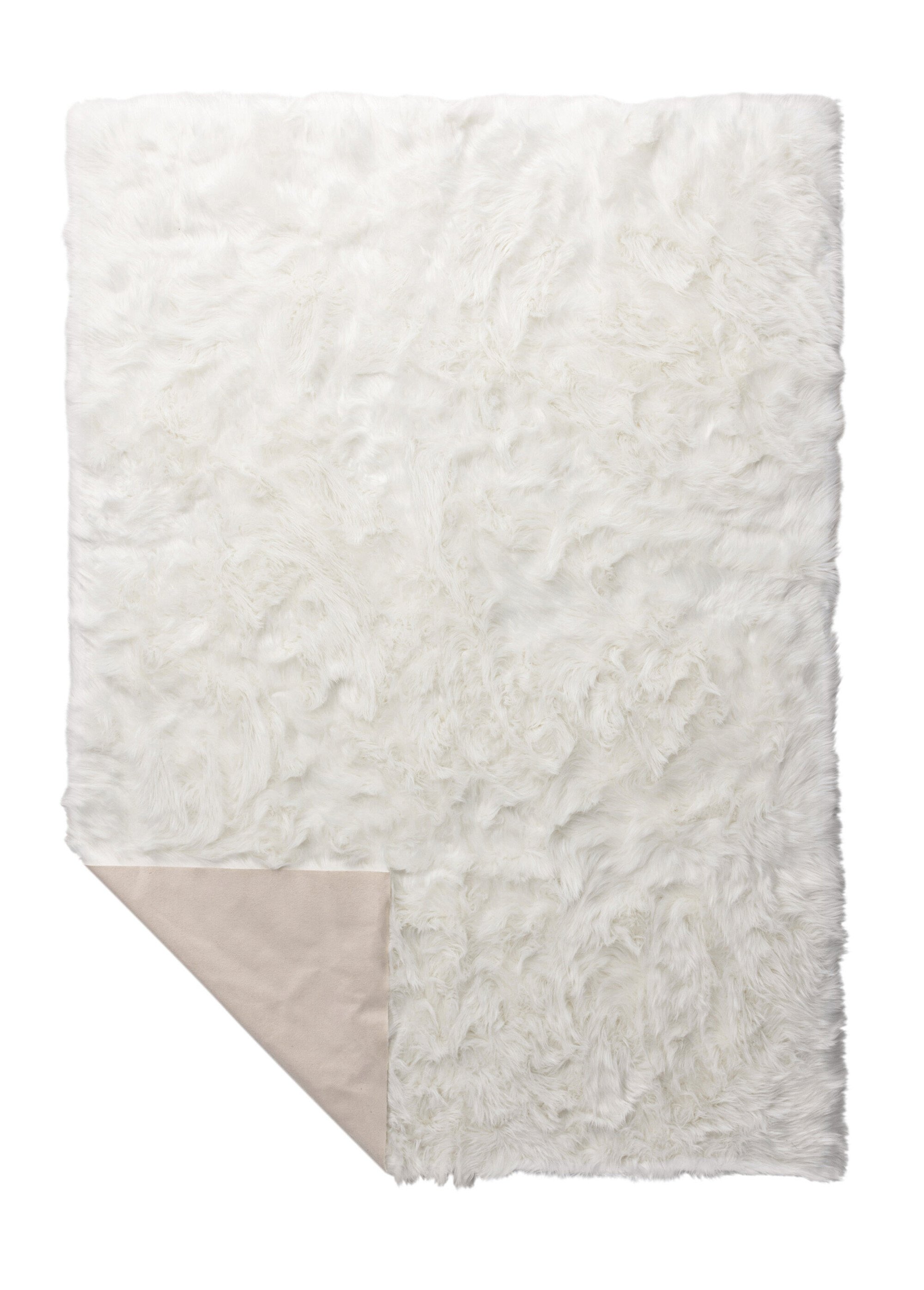 Tapis fausse fourrure claire 2,3 x 1,6m