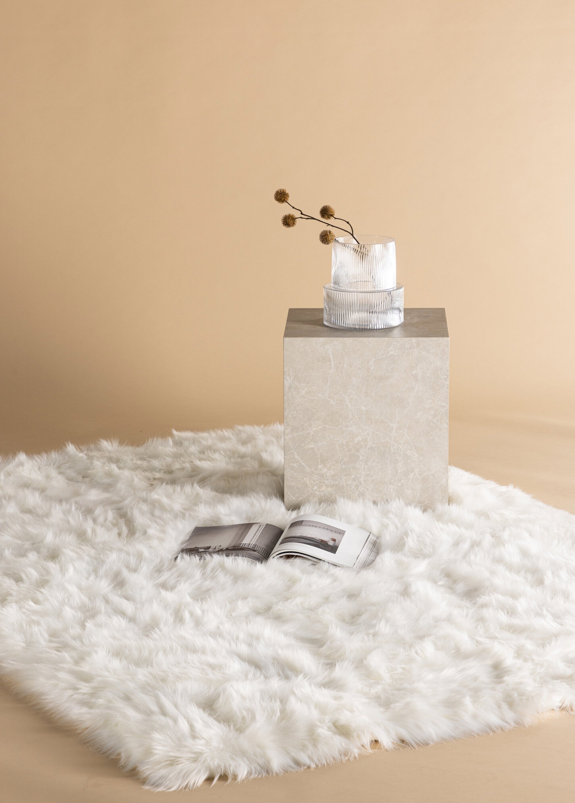 Tapis fausse fourrure claire 2,3 x 1,6m Blanc VEN-20010-101 SI1