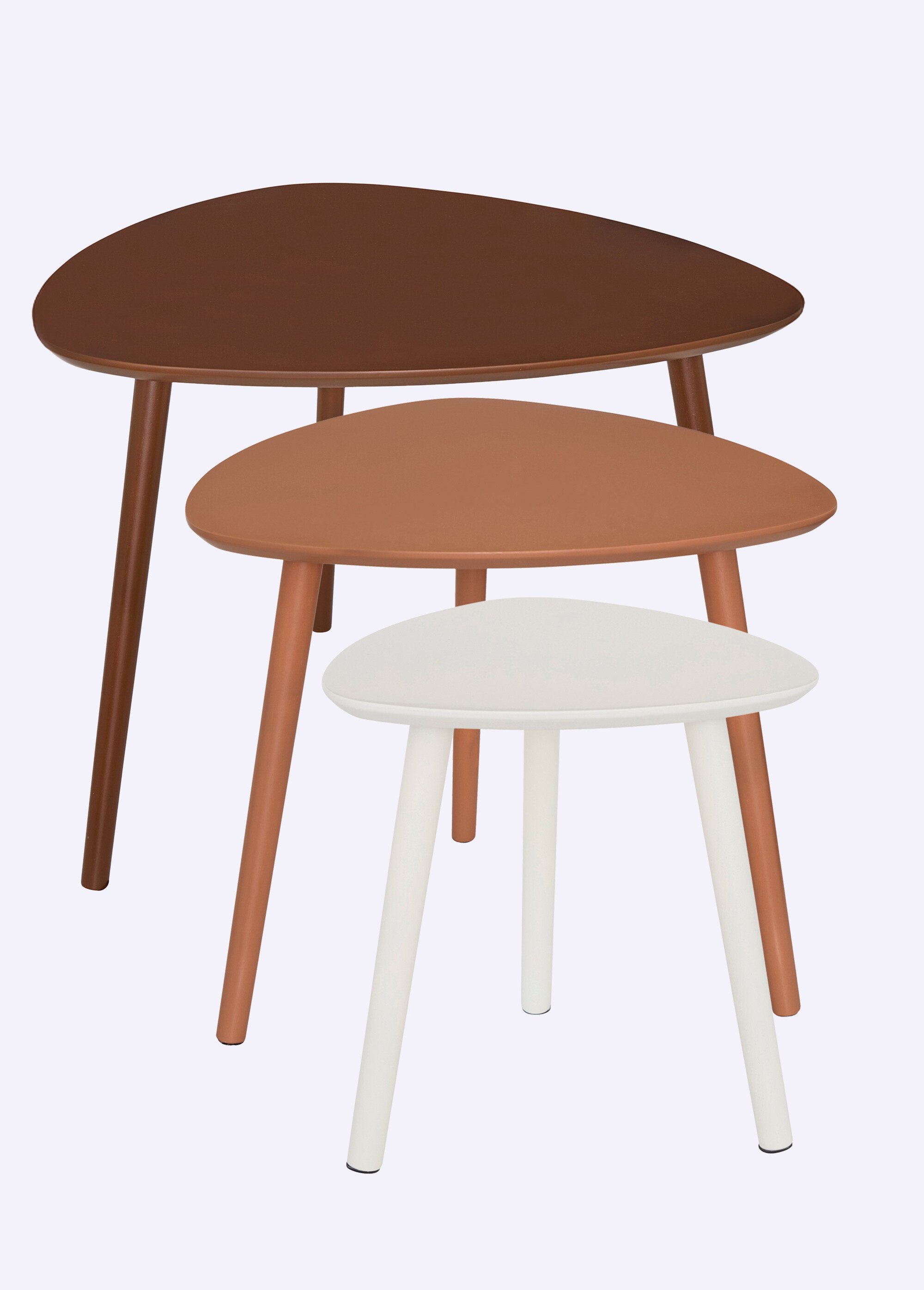 Trio de tables gigognes formes épurées