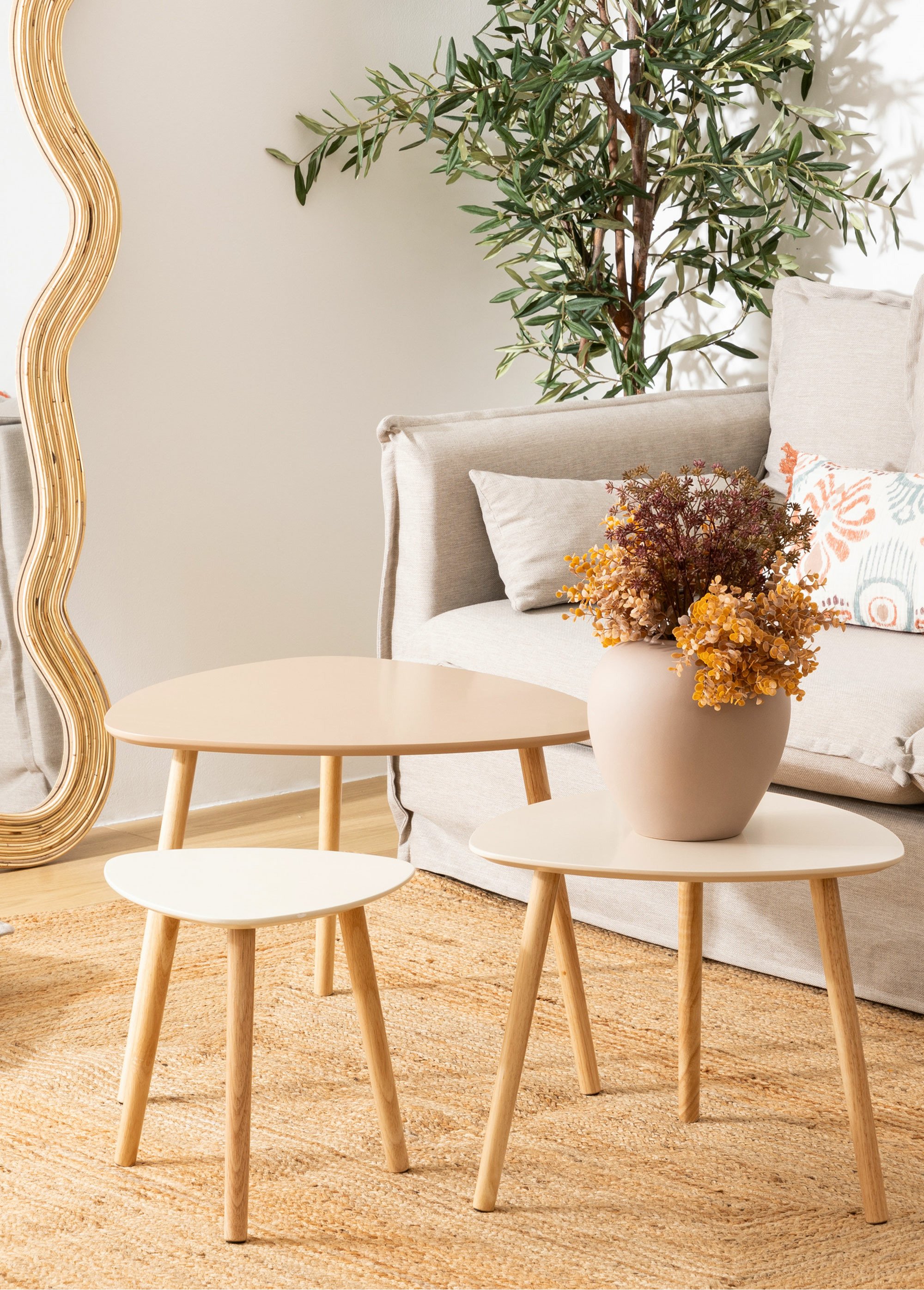 Trio de tables gigognes formes épurées BEIGE JJA-157052I SI1