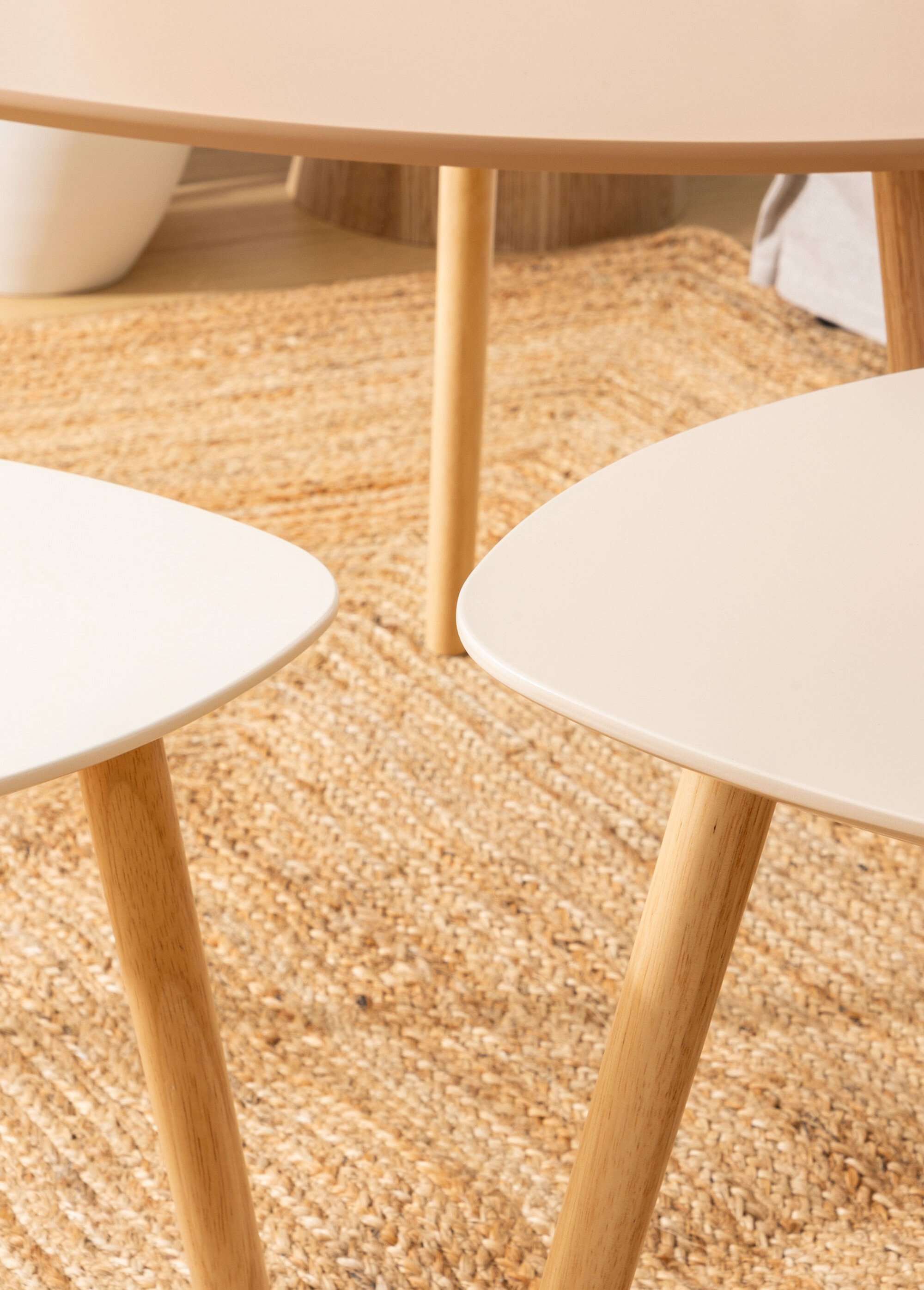 Trio de tables gigognes formes épurées BEIGE JJA-157052I SI2