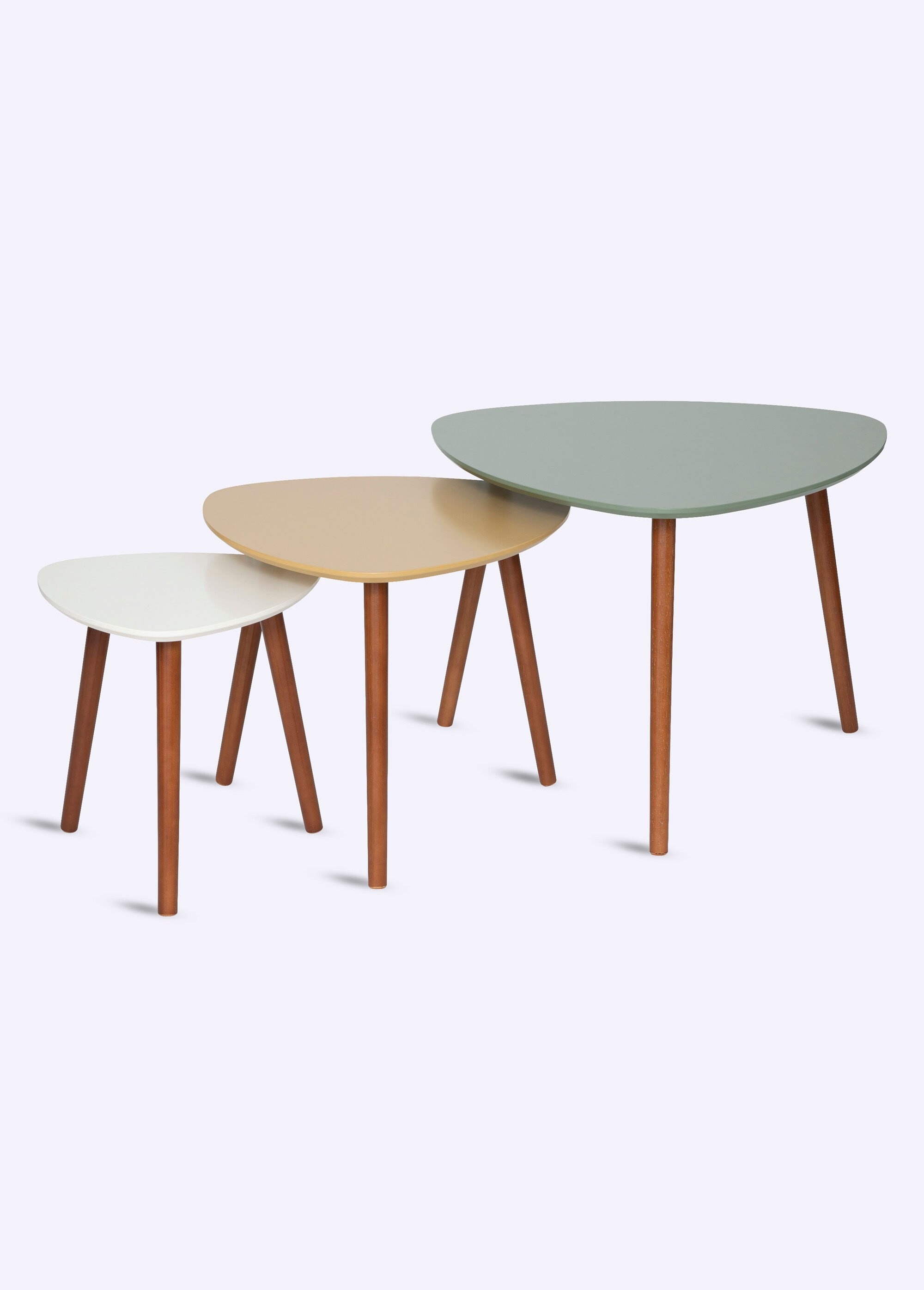 Trio de tables gigognes formes épurées VERT JJA-157052I FA1