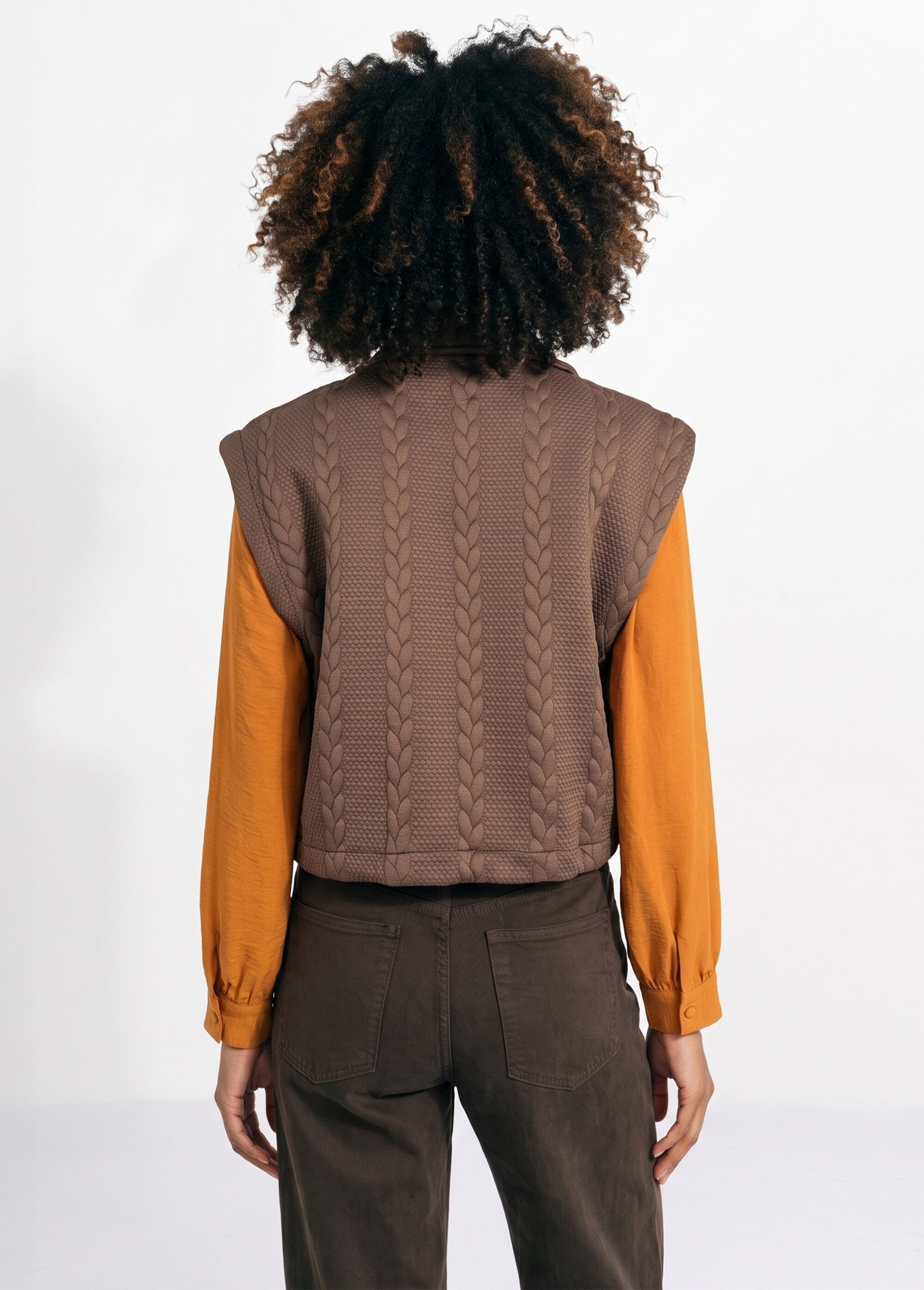 Veste sans manches maille fantaisie
