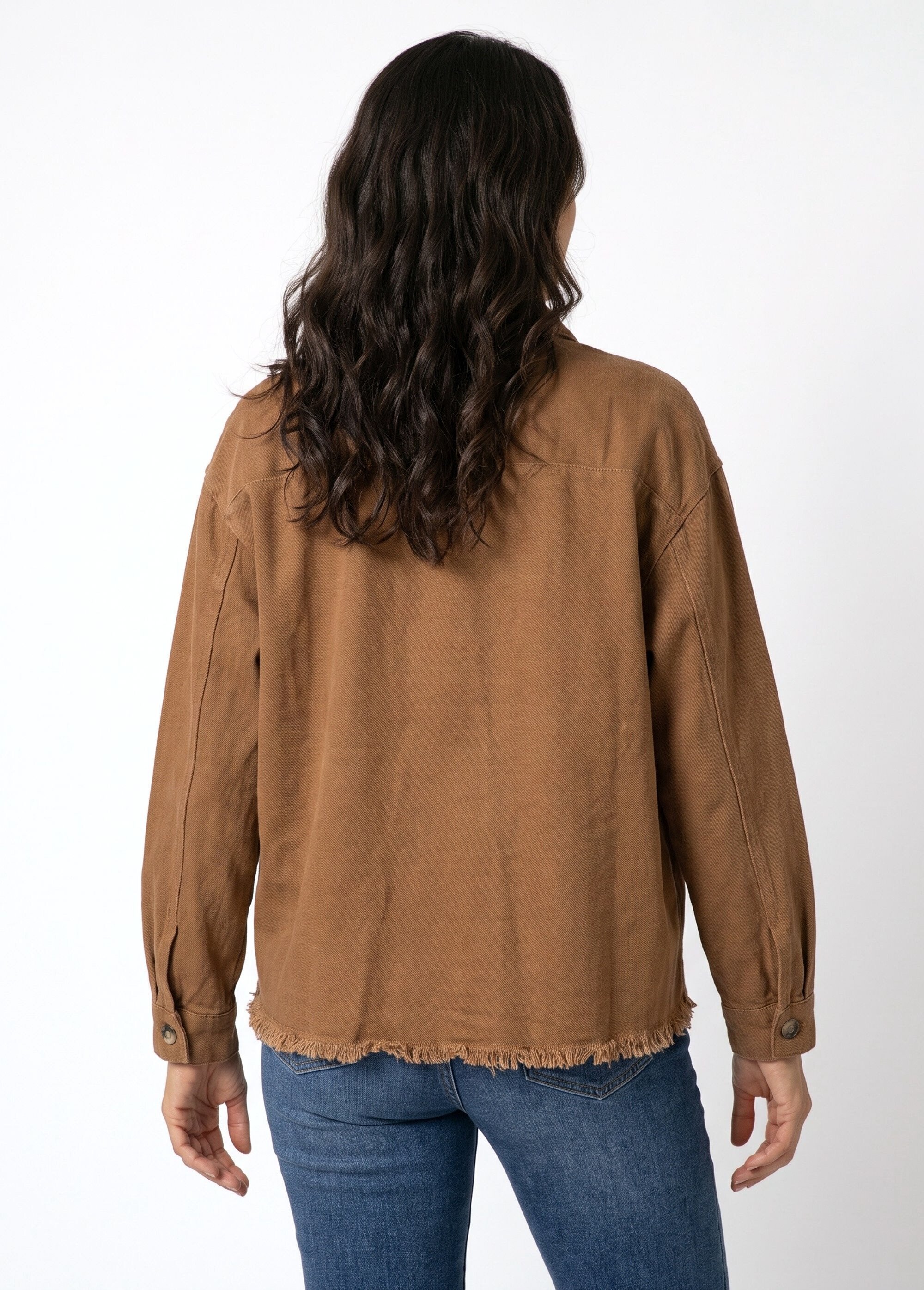 Veste surchemise brodée inspiration folk Femme Marron JB-A3131 DO1